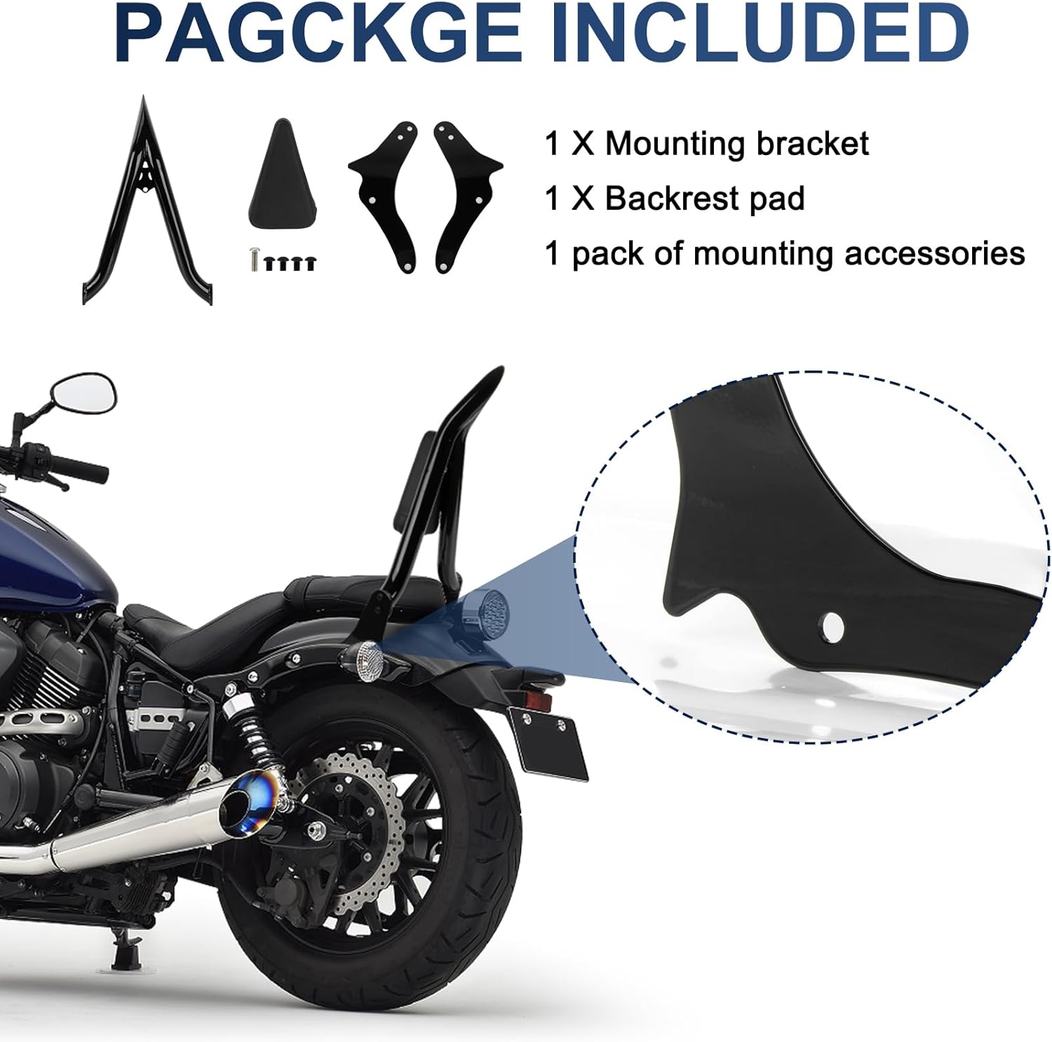 Detachable Passenger Backrest Sissy Bar- PSLER Motorcycle Sissy Bar for Bolt XV 950 Bolt-XV 950 R 2013-2024