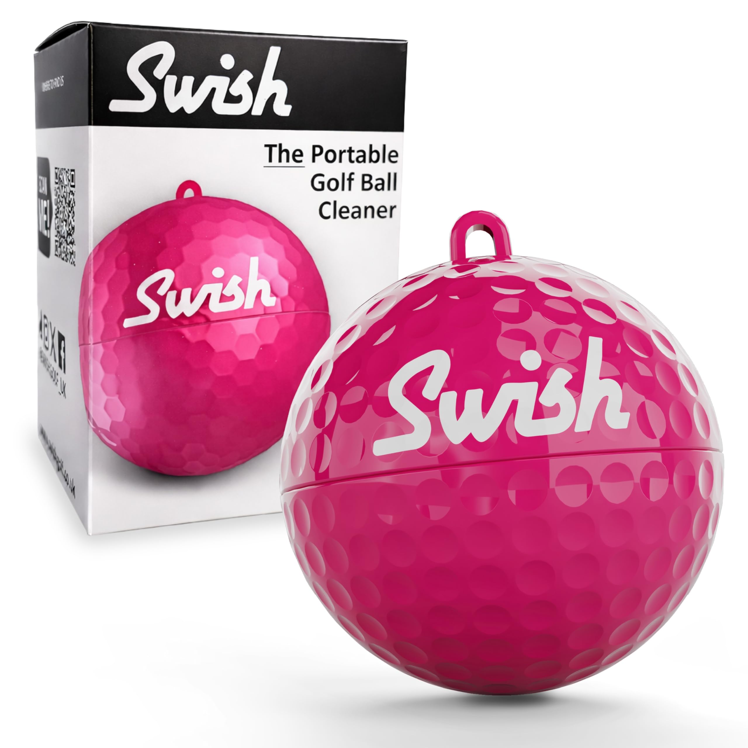 Swish Portable Golf Ball Cleaner - Compact Golf Ball Cleaning Kit & Golf Bag Accessory - Quick & Simple Cleaning with Clip-On Design and Separate Belt Towel - The Perfect Father's Day Golf Gift โ image 1