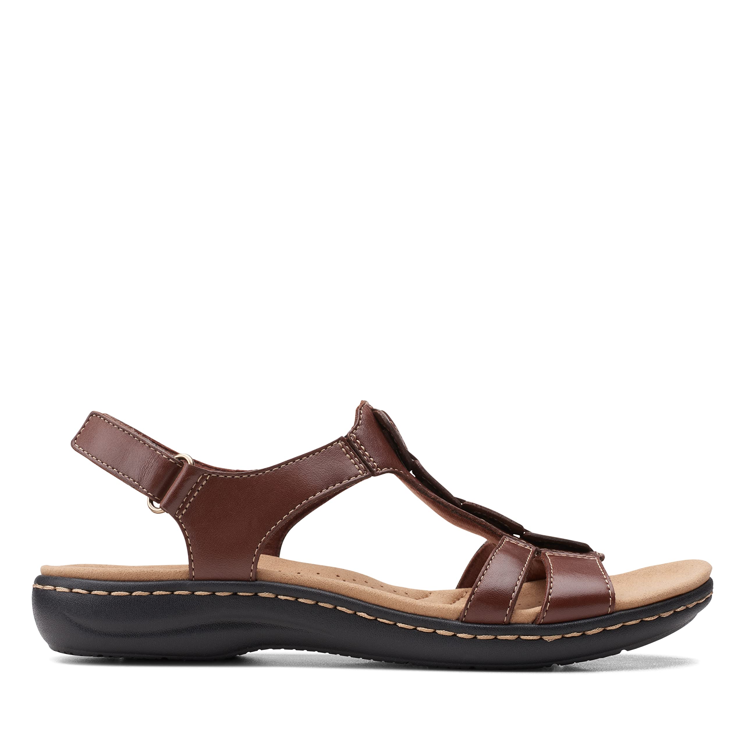 Clarks Sandalias planas Laurieann Kay para mujer, marrón claro, 36 EU