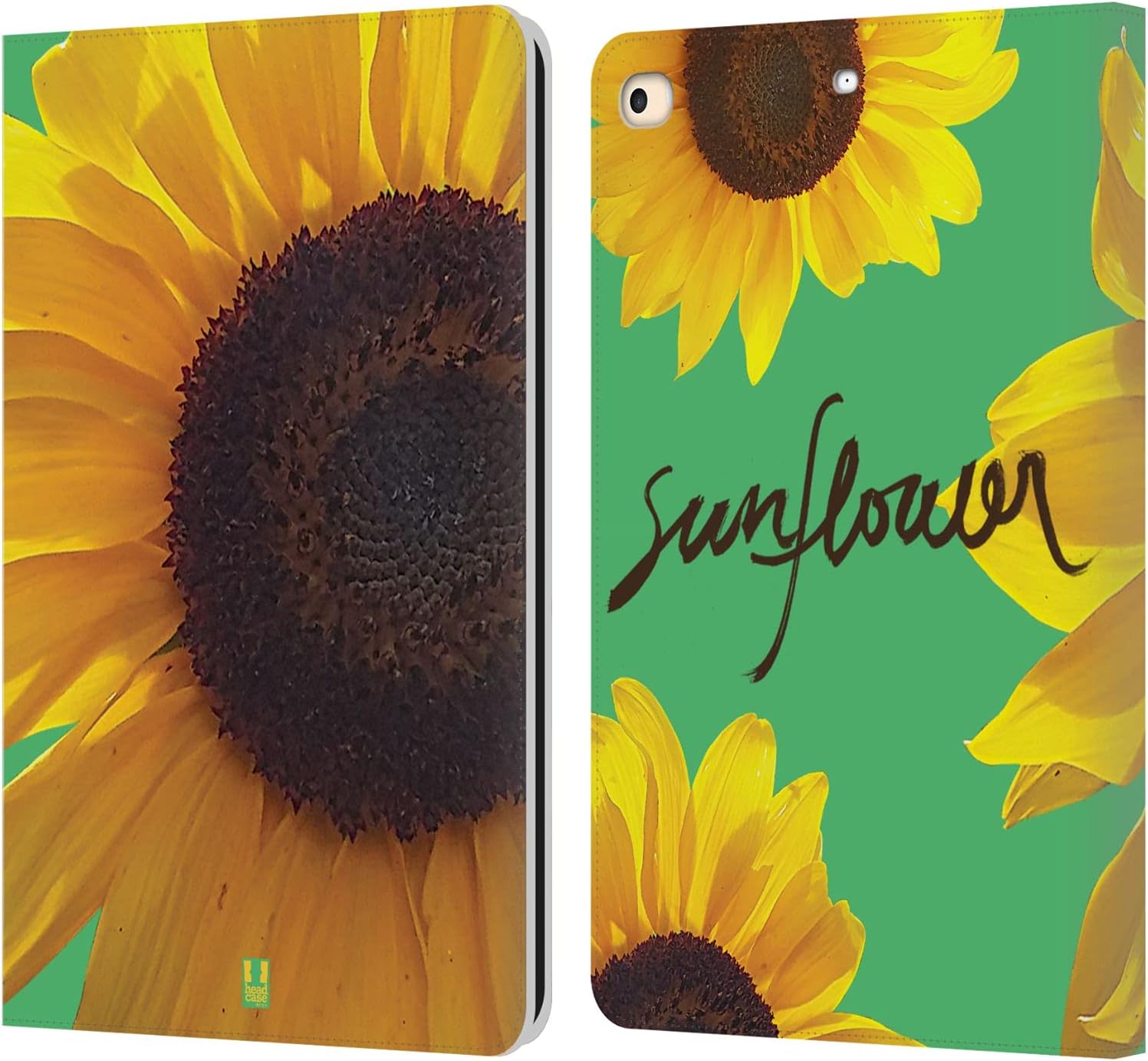 Head Case Designs Helianthus Sunflower Leather Wallet Case Compatible with Apple iPad Air 2 (2014)
