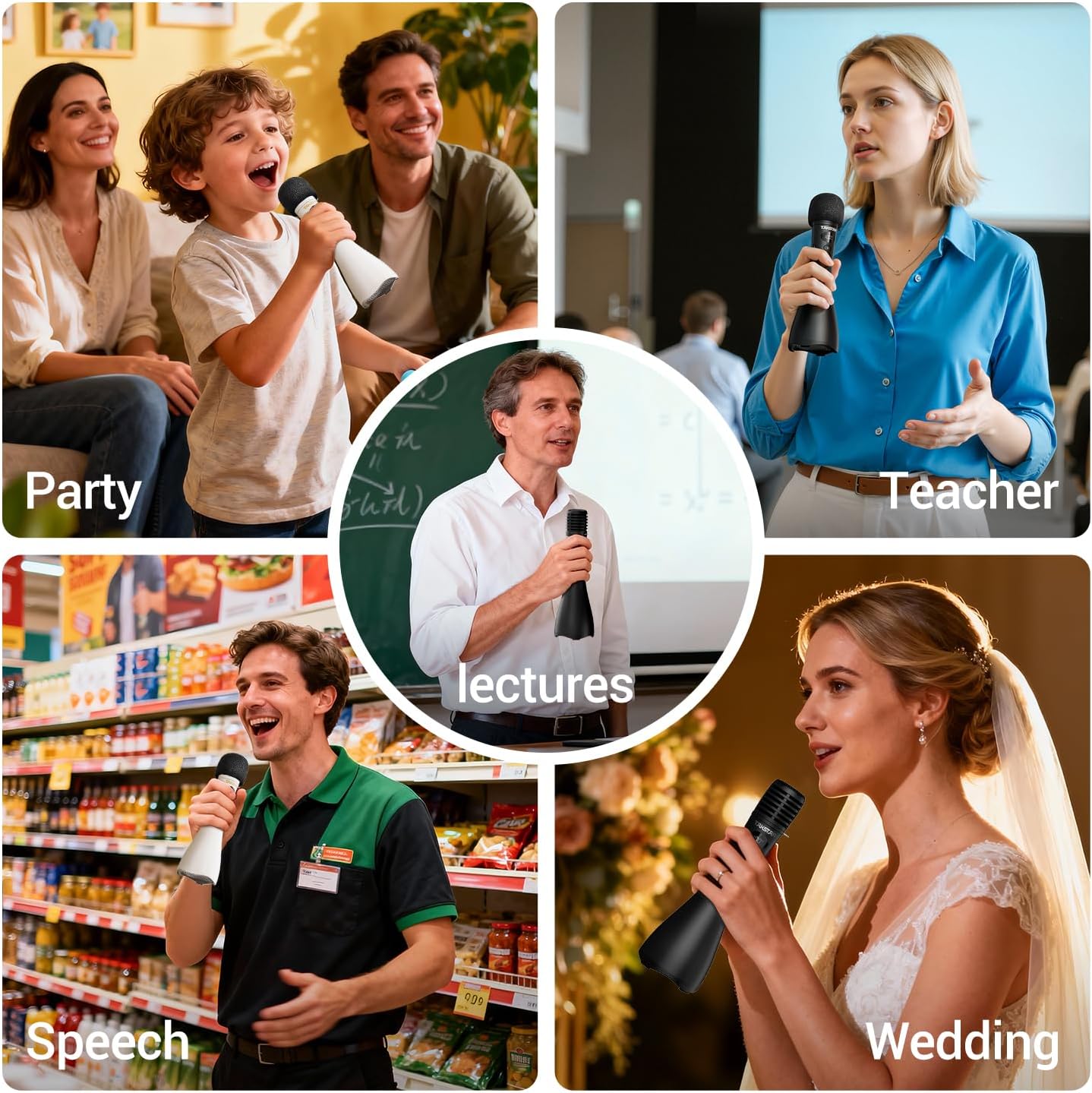 TAKSTAR 15W Bluetooth Microphone with Speaker, DA10 II Wireless Handheld Mic with LED Display, 4 Modes, Noise Canceling, Portable PA System for Teaching Singing Speaking Karaoke Wedding - Image 8