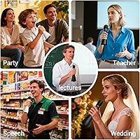 Vista 8 de TAKSTAR Micrófono Bluetooth de 15 W con altavoz, DA10 II micrófono inalámbrico de mano con pantalla LED, 4 modos, cancelación de ruido, sistema PA