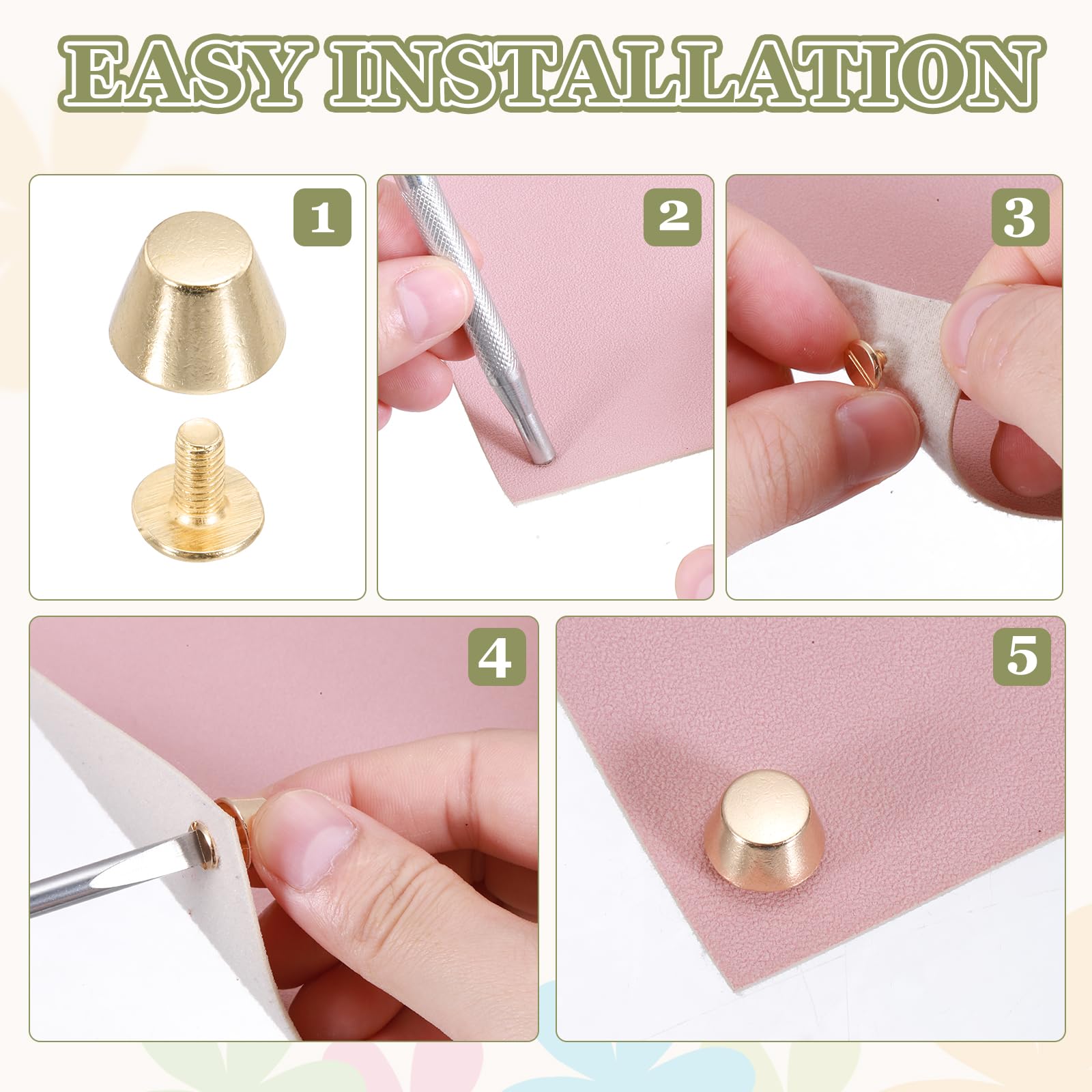 PATIKIL 12mm Screw Back Rivets Stud - Image 4
