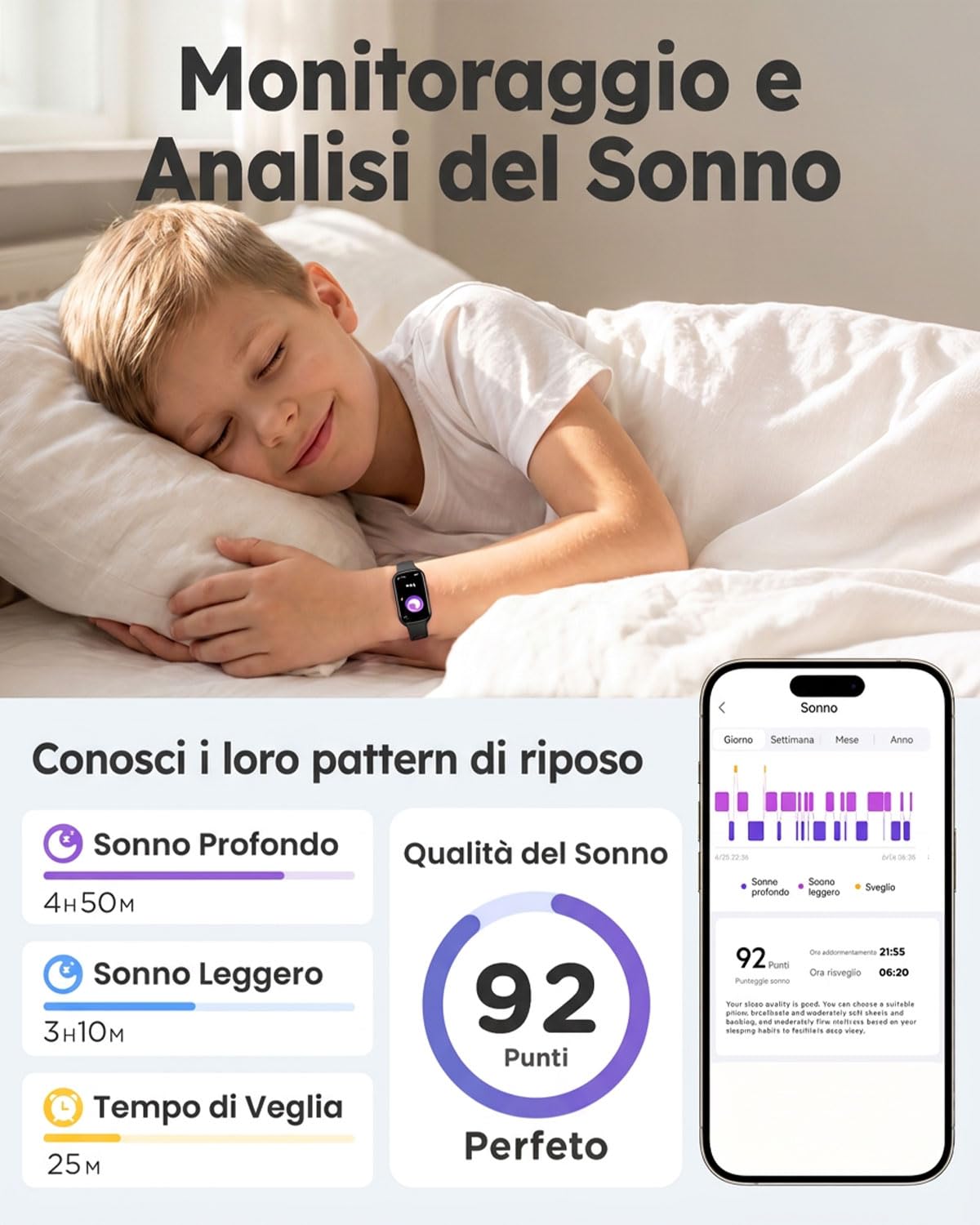 BIGGERFIVE Vigor Plus Smartwatch Bambini, Activity Tracker per 5-15 Anni