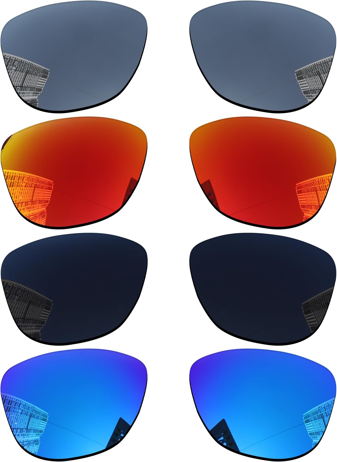 4 Pairs Polarized Replacement Lenses for Oakley Frogskins OO9013 Sunglasses, Perfectly Fit, Shatterproof, Anti-scratch, Value Pack