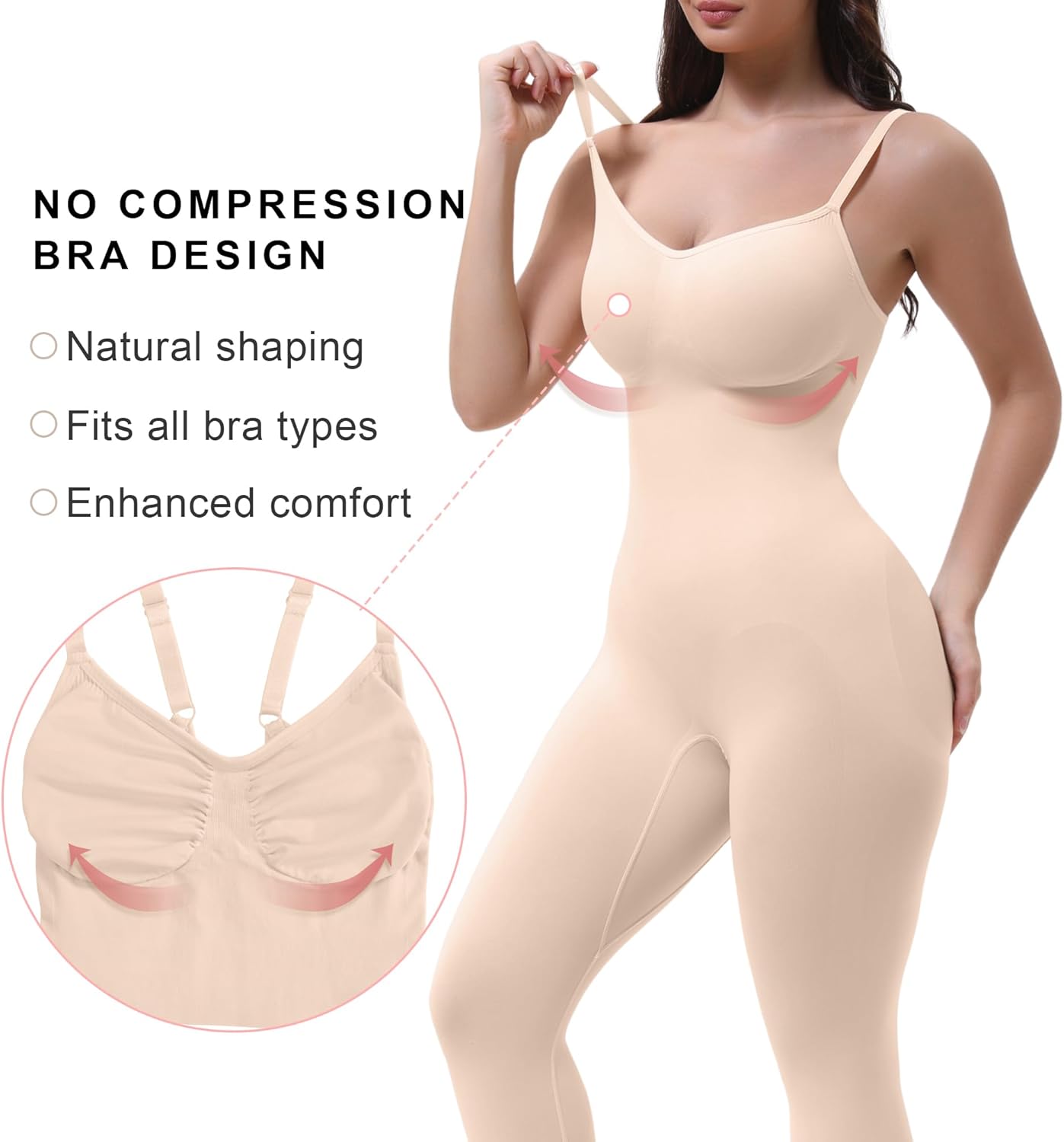 SHAPERX Hourglass Leggings 360 Compression 2 Sizes Look Full Body Shaper Breathable No Roll Down - Image 4