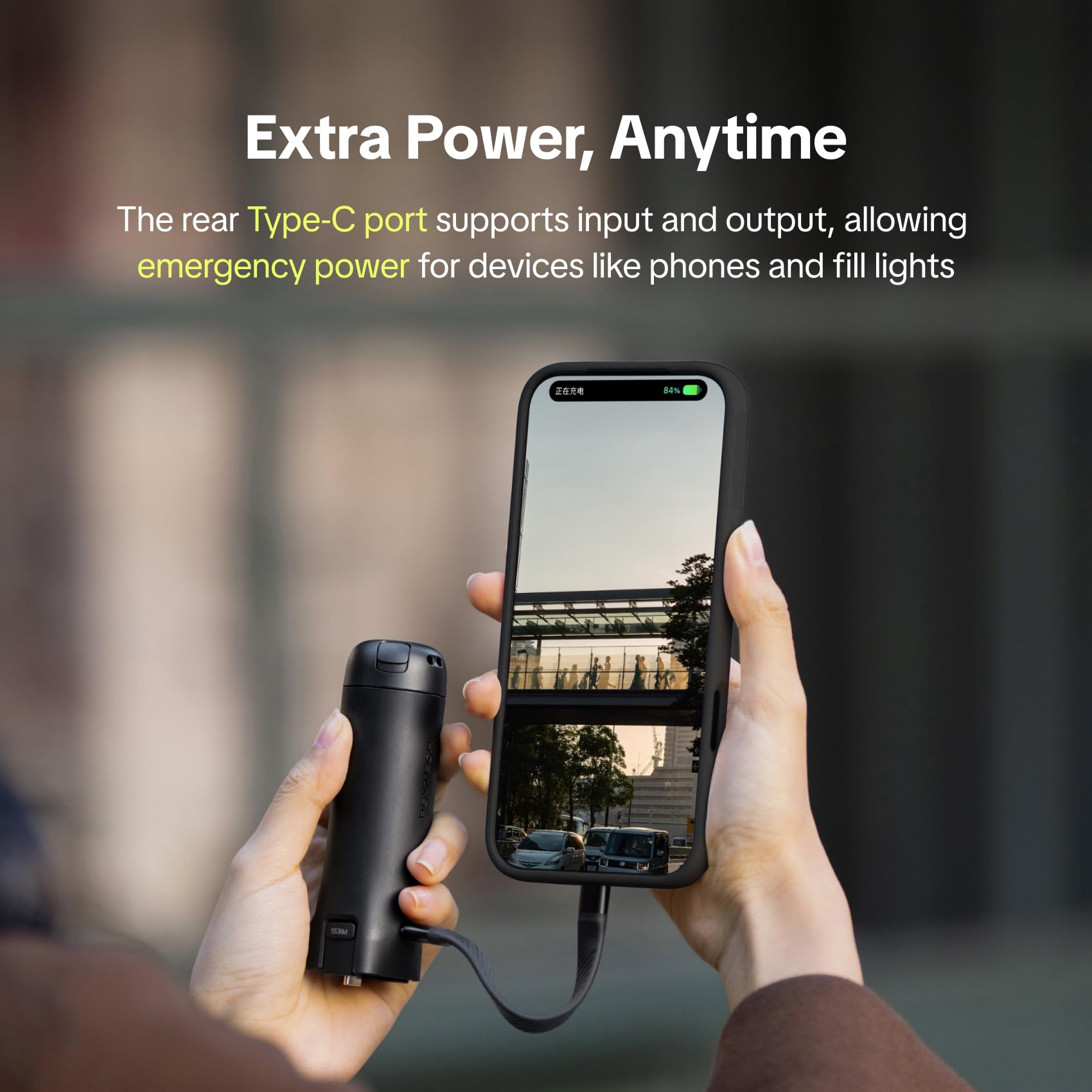 PGYTECH Akku Griff für DJI Osmo Pocket 3/Pocket 4/4P/Xtra Muse, Stativ | 4800mAh Batterie Kapazität, Type-C Ladeanschluss, Integriertes Stativ, 1/4 Gewinde unten, Ergonomischer Handgriff