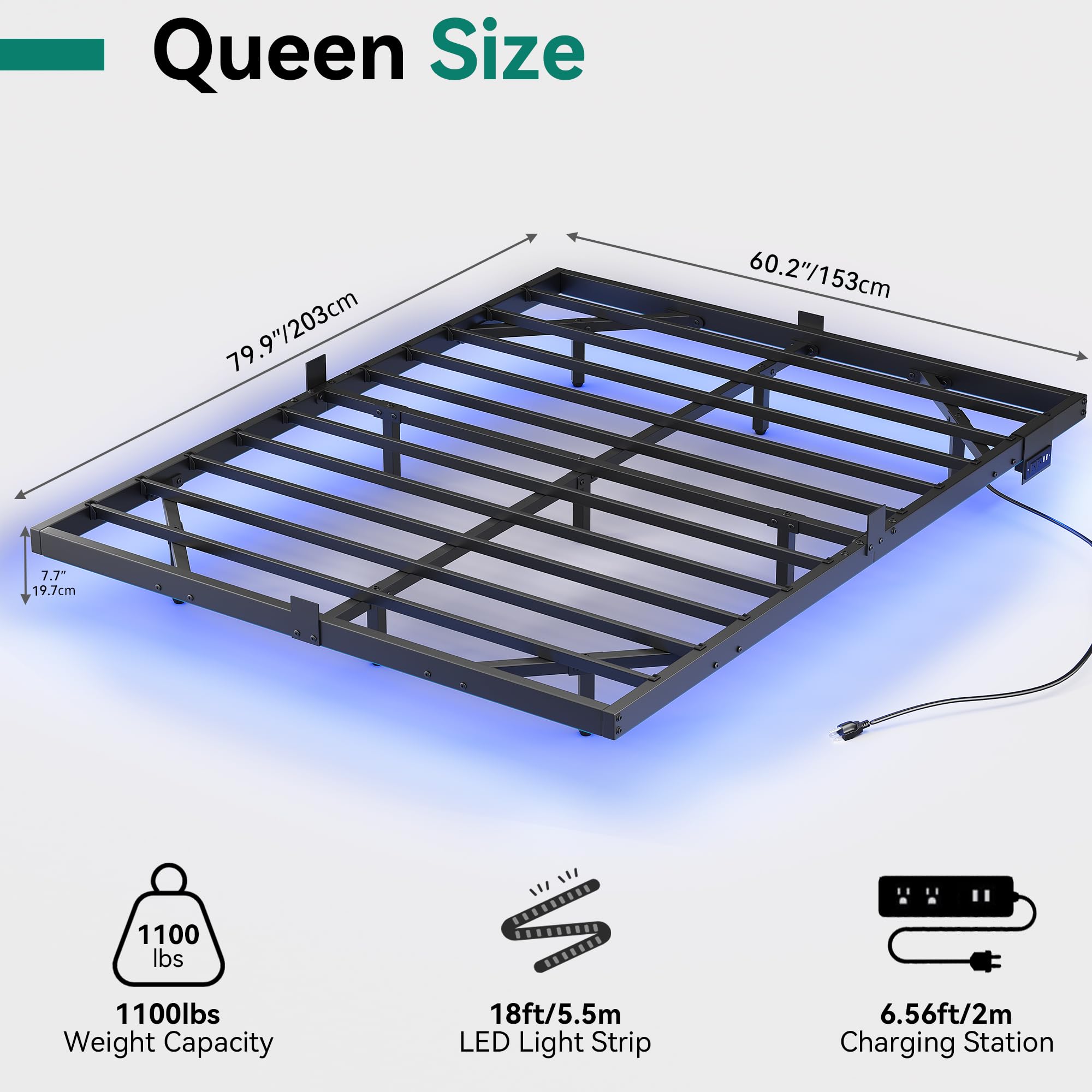 YITAHOME Floating Bed Frame Queen Size