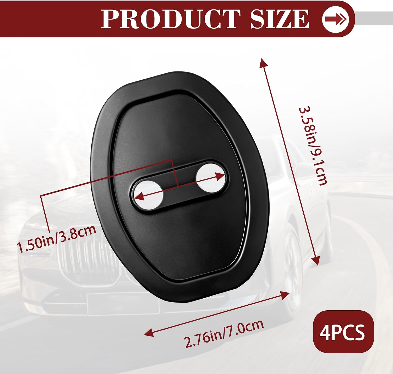 4PCS Car Door Lock Protector, Self-Adhesive Silicone Guard for Universal Vehicles - Reduces Noise, Cars Door Shock Absorber Durable Auto Accessories for Car, SUV, Truck (Black)