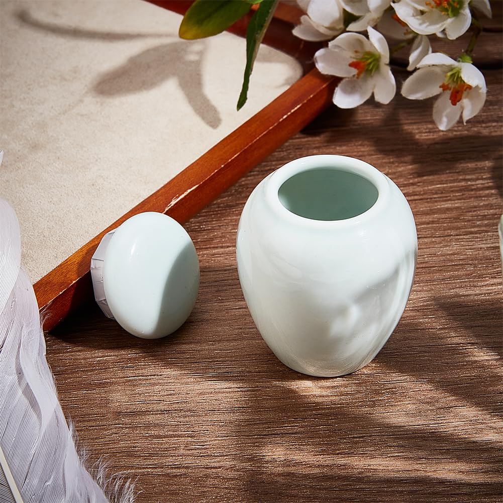 GORGECRAFT Mini Cremation Urns Memorial Ashes Holder Small Burial Funeral Keepsake Urns Ceramic Porcelain Storage Container Jar for Sharing Ashes Family Human Pets Dog Collection Blue 5.35 x 4.2cm - Image 4