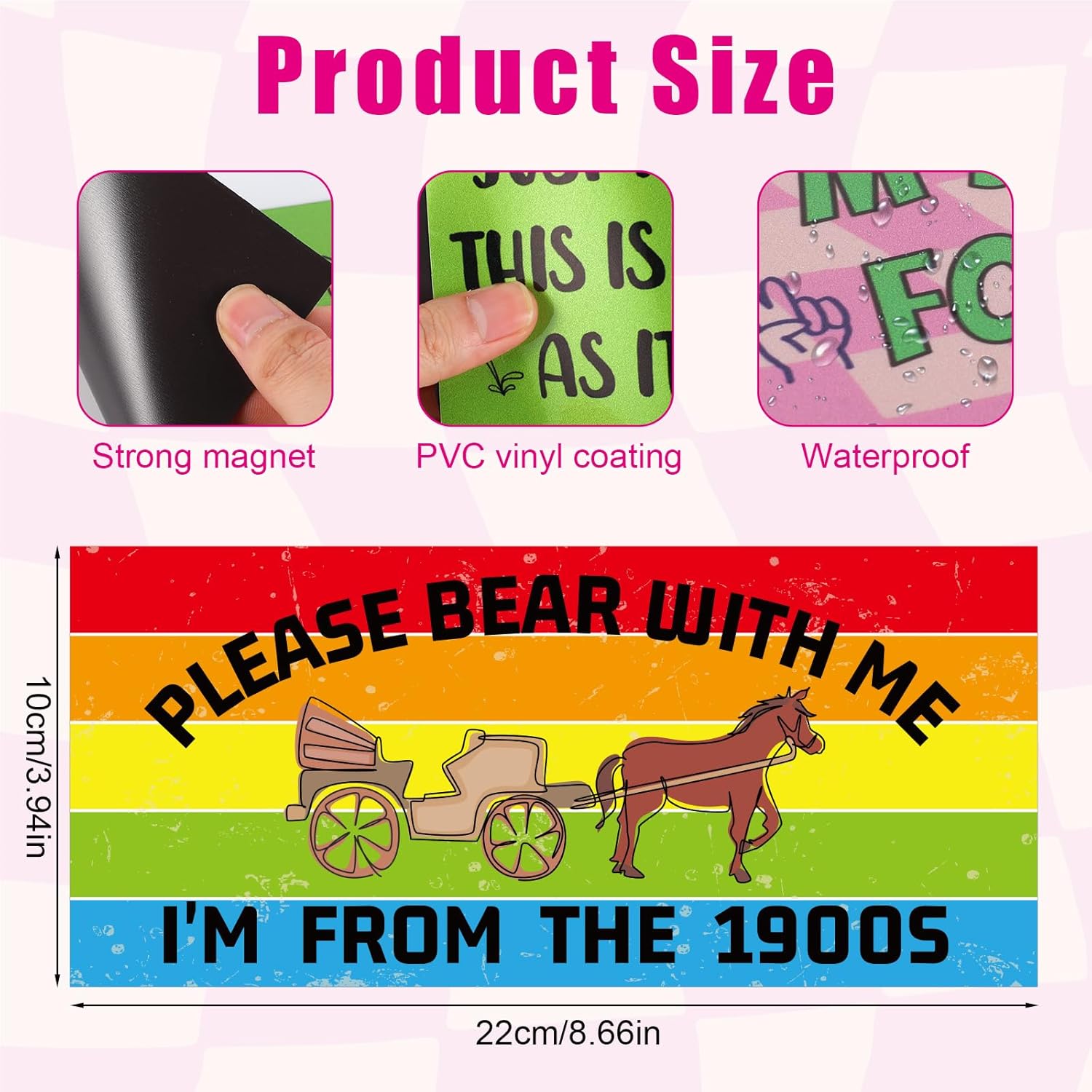 10pcs Funny Car Bumper Magnets, Hilarious Magnetic Car Bumper Stickers Prank New Driver Gifts Reusable Waterproof Decals Suitable for Cars Trucks Motorcycles & Metal Surfaces