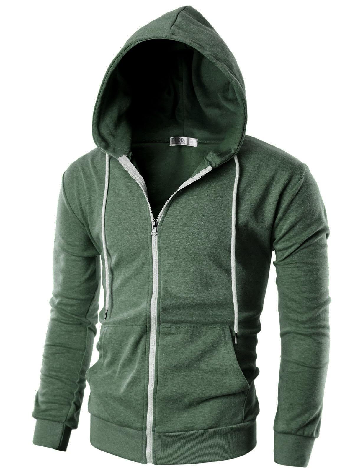 Ohoo Men's Zip Up Hoodie Lightweight Sweatshirt Full Zip Hooded Jacket