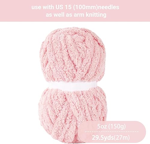 Vista 27 de HOMBYS Hilo de felpilla grueso verde salvia para tejer a mano, esponjoso, suave, jumbo, hilo súper voluminoso para manta gruesa, hilo para tejer