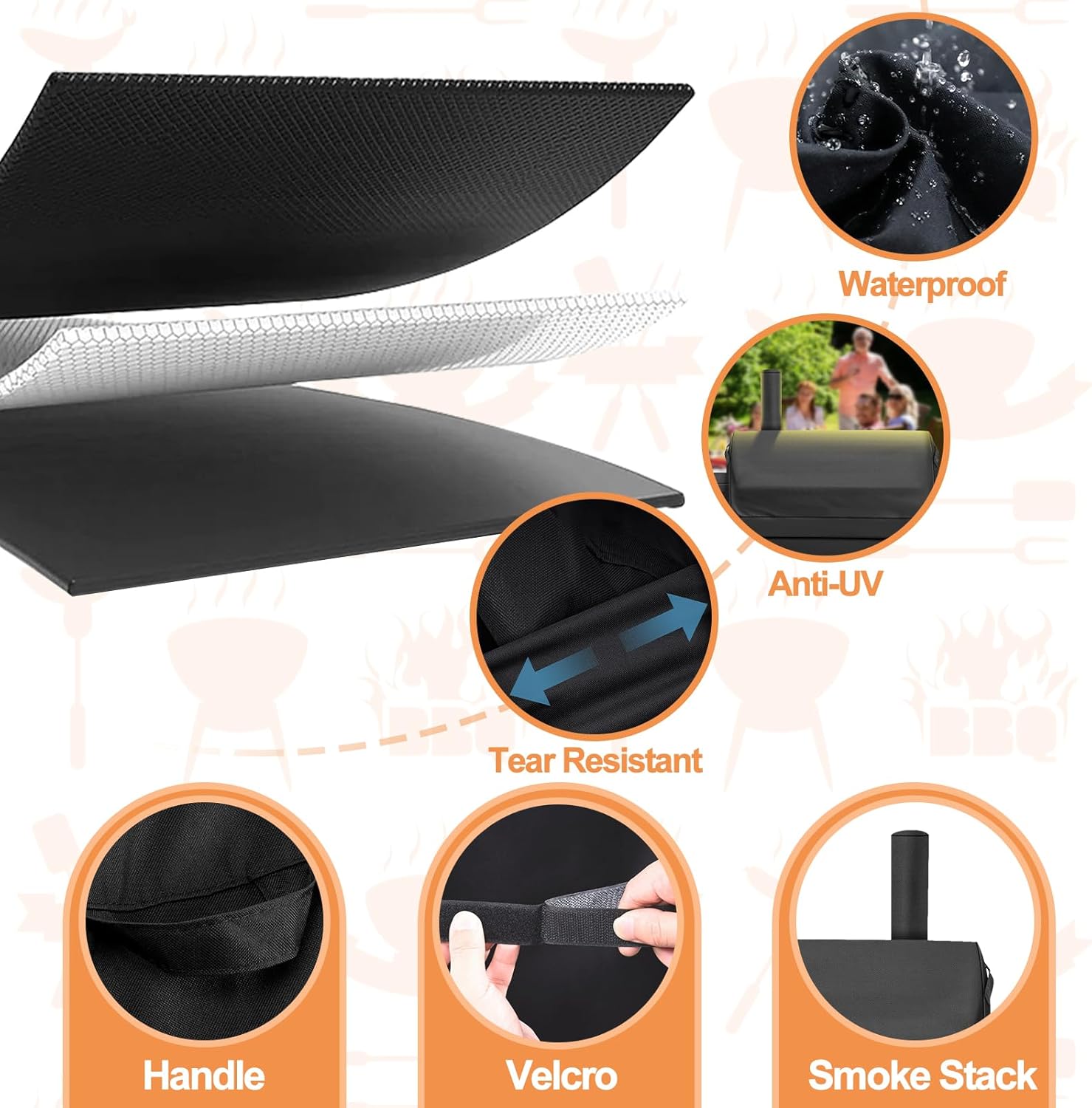 Grill Cover for Nexgrill Oakford 1150 Reverse Flow Offset Smoker Charcoal Grill, Waterproof UV Resistant Nexgrill Oakford 1150 Pro Grill 810-0071 Cover, 600D Heavy Duty