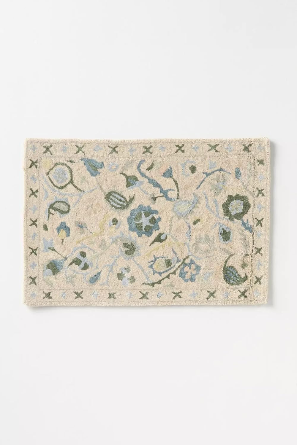 Hand Tufted Wool Area Rugs 9'x12' Floral Rug Handmade Soft Floral Wool and Silk Beige Bohemian Botanical Design Rug Decorative Large Carpet for Living Room Bedroom Dining Room,Entryway,Office Décor