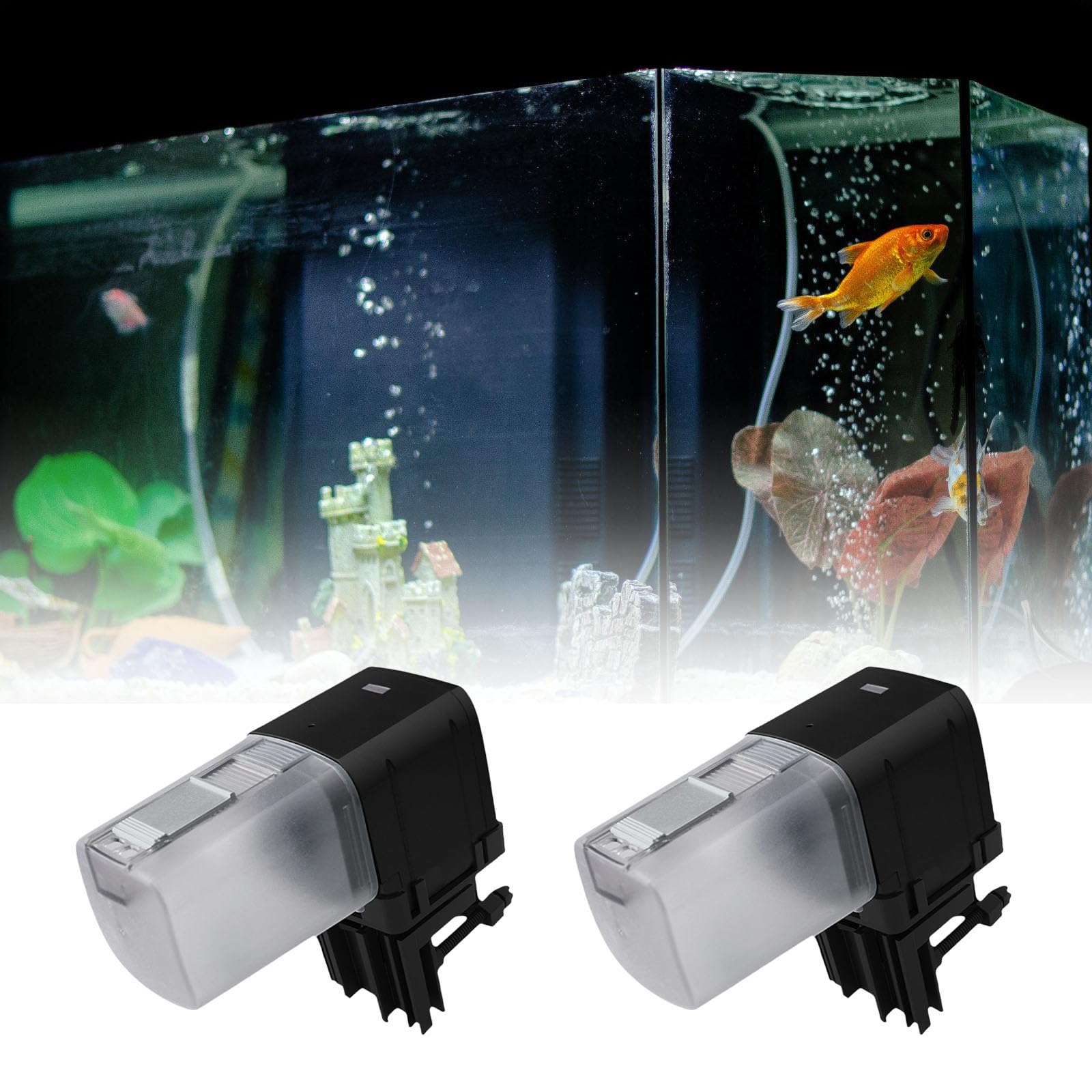 Mangeoire automatique WiFi avec alimentation USB et commande vocale pour les propriétaires de poissons professionnels débutants