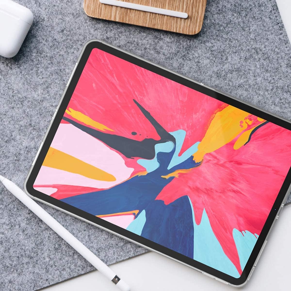 Demacia Asgens iPad Pro 11’’ Black Clear Case, Support Apple Pencil Charging Slim Lightweight Soft TPU Silicone Shock Absorption Protective Cover for iPad Pro 11’’ 2018/2020 image 4