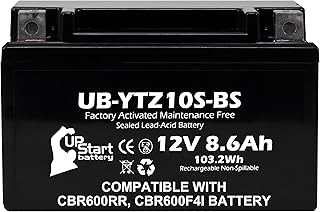 12V 8.6Ah YTZ10S-BS Replacement For Honda 2003 CBR600RR Battery - Compatible with Honda CBR 600 F4i, CBR 600RR, CBR600F4i 600CC Motorcycle Battery - 12 Volt Batteries, YTZ10S AGM SLA
