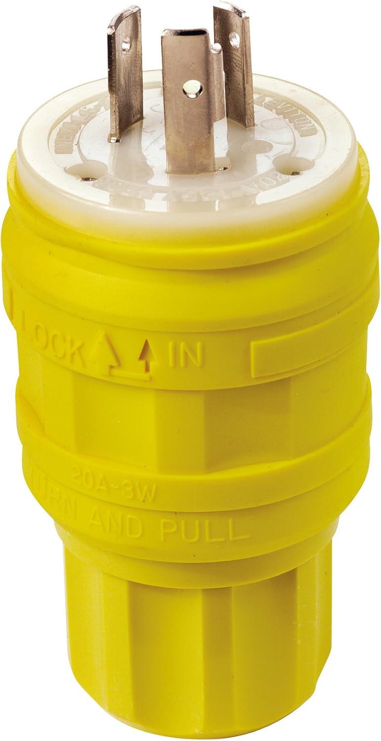 Leviton 20 Amp, 125 Volt, Locking Plug, Industrial Grade