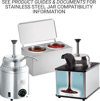 Server Products 3-Quart Jar Container For Condiments Sauces or Heated Toppings, Stainless Steel, Model 94009, Compatible Products Models 82060 and 81230