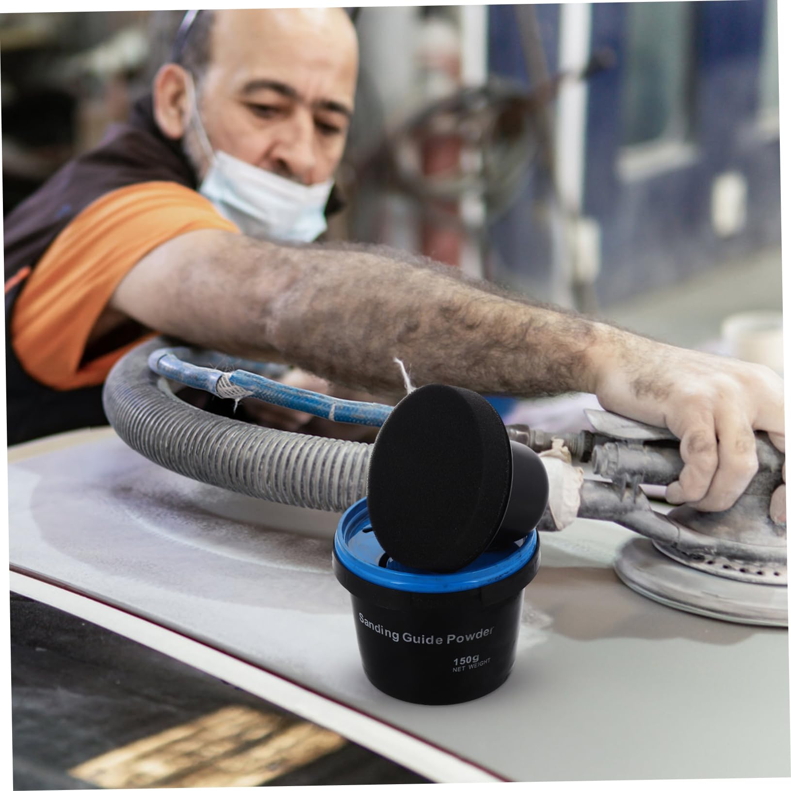 Ciieeo Polvo de Carbono para Lijado y Resistente a Rayones, Adecuado para Restauración de Chapa Metálica y Masilla en Reparación Automotriz