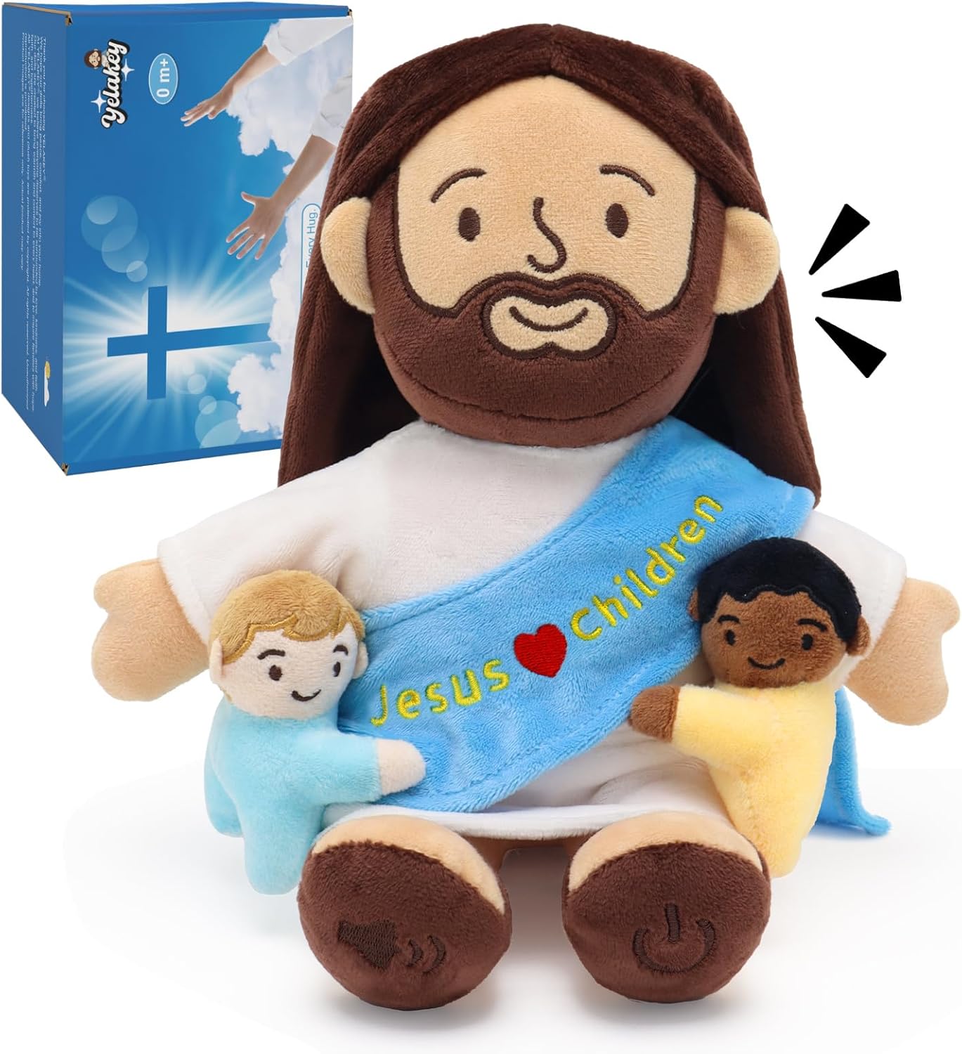 9" Talking Jesus Plush Doll for Kids, Jesus Loves Children Stuffed Doll for Church Easter and Baptisms Favors, Jesus Plushie with Interactive Voice & Bible Stories & Bible Verses