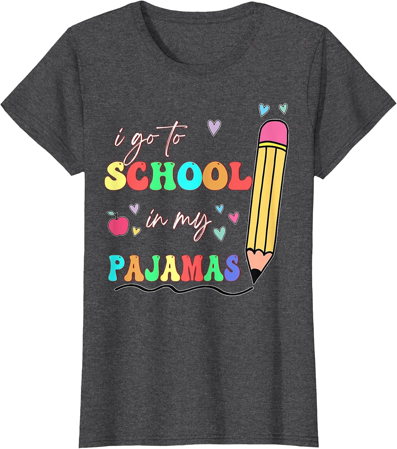 I Go to School in My Pajamas Online Teacher Home School T-Shirt