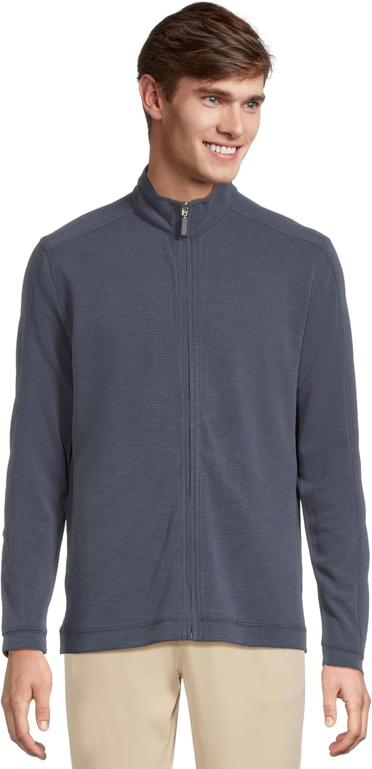 Johnston and Murphy Men's Vintage Waffle Full Zip