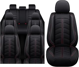 Car Seat Cover 7 Seats for Subaru Ascent 2019-2025, Premium Nappa Leather Sport Seat Cover, Waterproof and Durable, Airbag Compatible with Car Seat Protectors (Standard,Black)