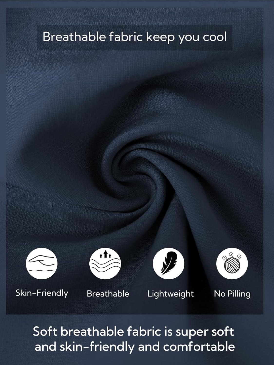 keriffe Women's Summer Casual Pants Loose Fit Beach Pants High Waist Drawstring Wide Straight Leg Palazzo Trousers Pockets - Image 7