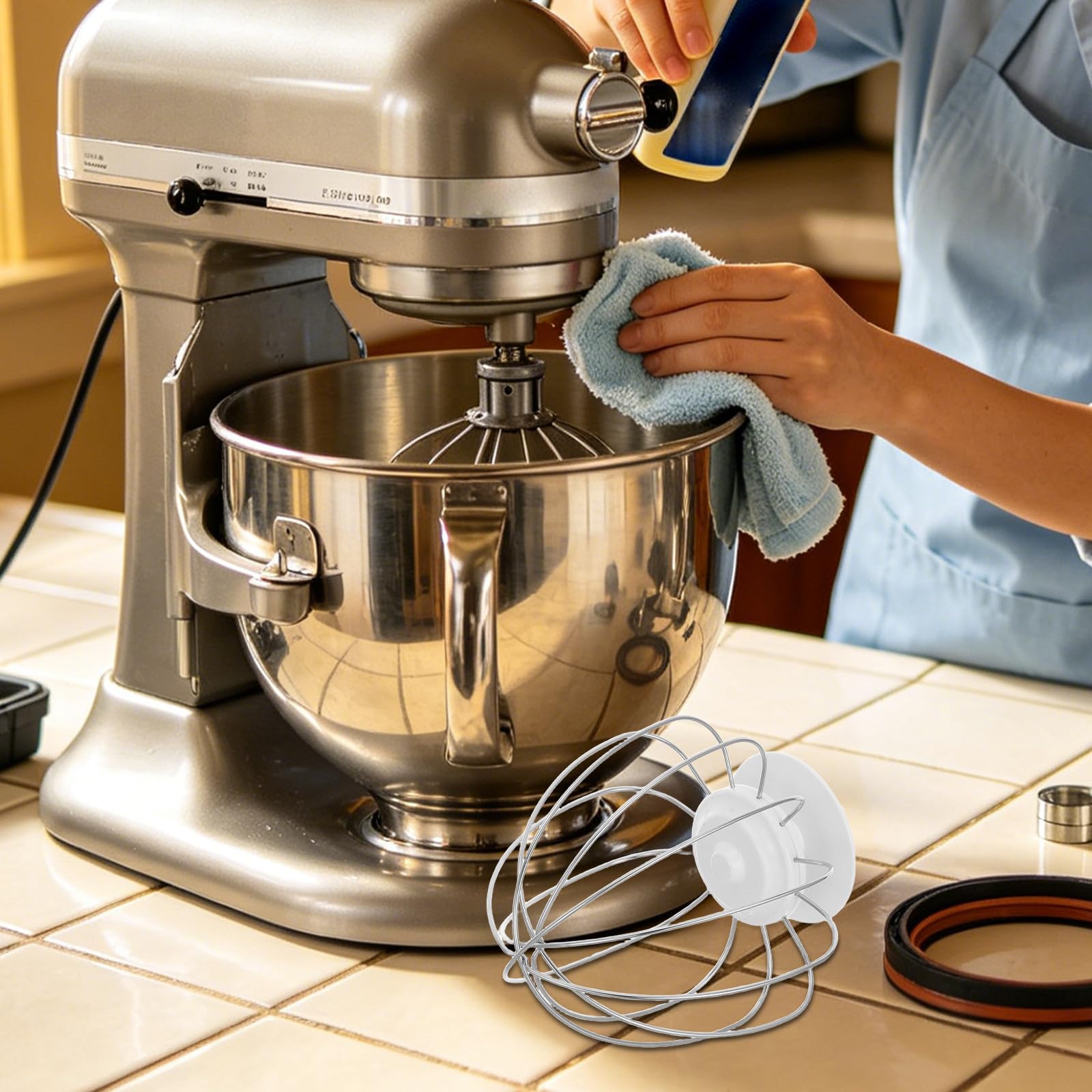 Frusta elettrica in acciaio inox da 6 litri per planetaria, ideale per uova, panna e glasse - Ricambio per impastatrice