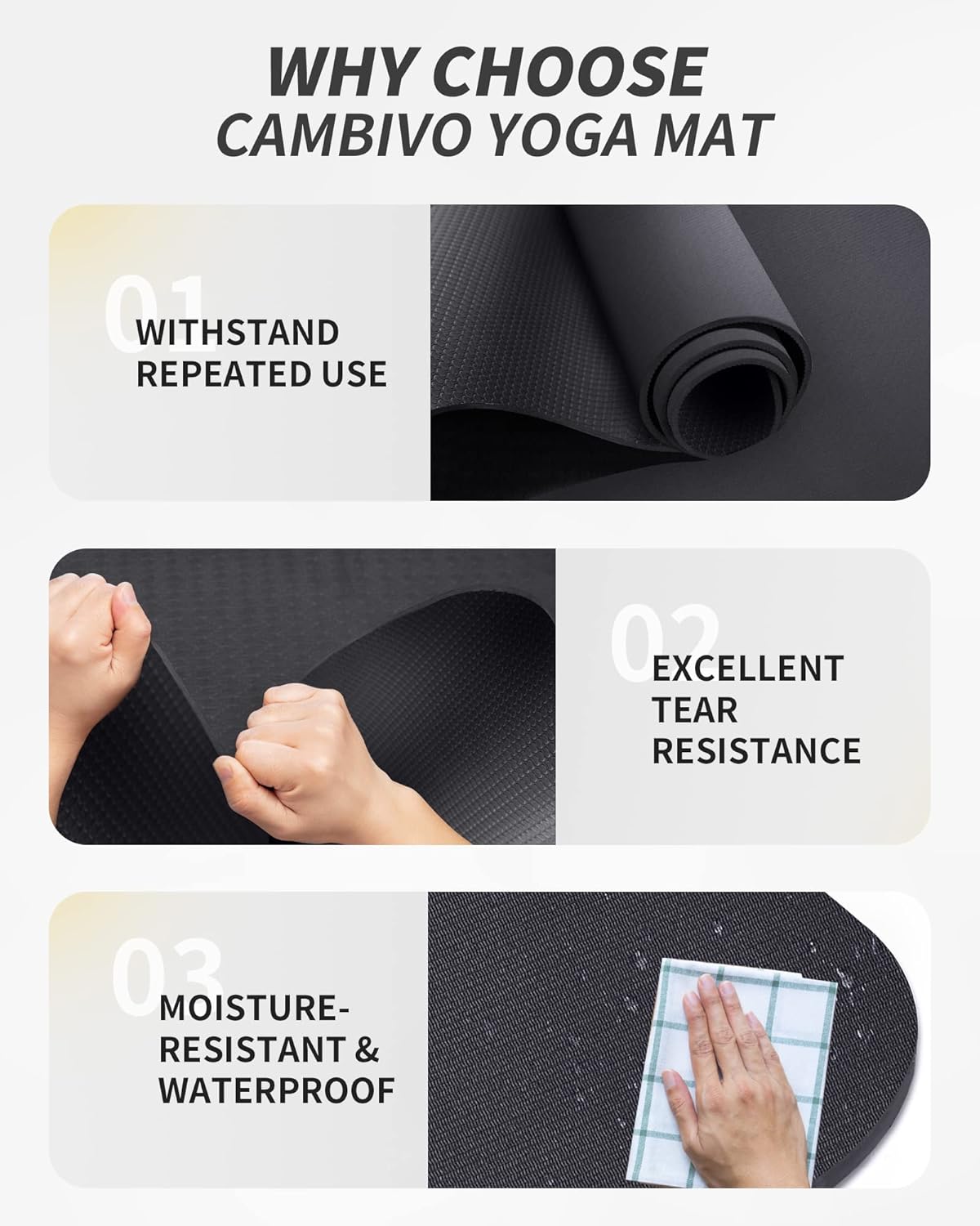 Buy CAMBIVO Yoga Mat for Women and Men, Extra Long and Wide Exercise