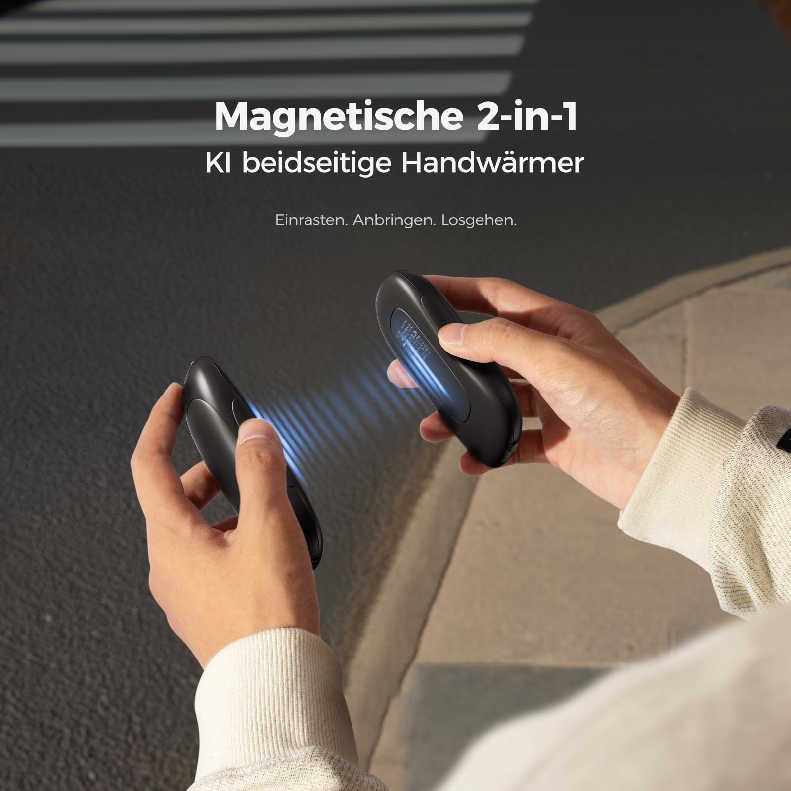 OCOOPA Handwärmer Elektrisch 2er Set, 10000mAh Taschenwärmer USB Powerbank, Wiederverwendbar, 4 Wärmestufen, Maximal 58°C, Technisches Geschenk für Männer, Ideal für Golf, Jagd und Camping, UT3 PRO