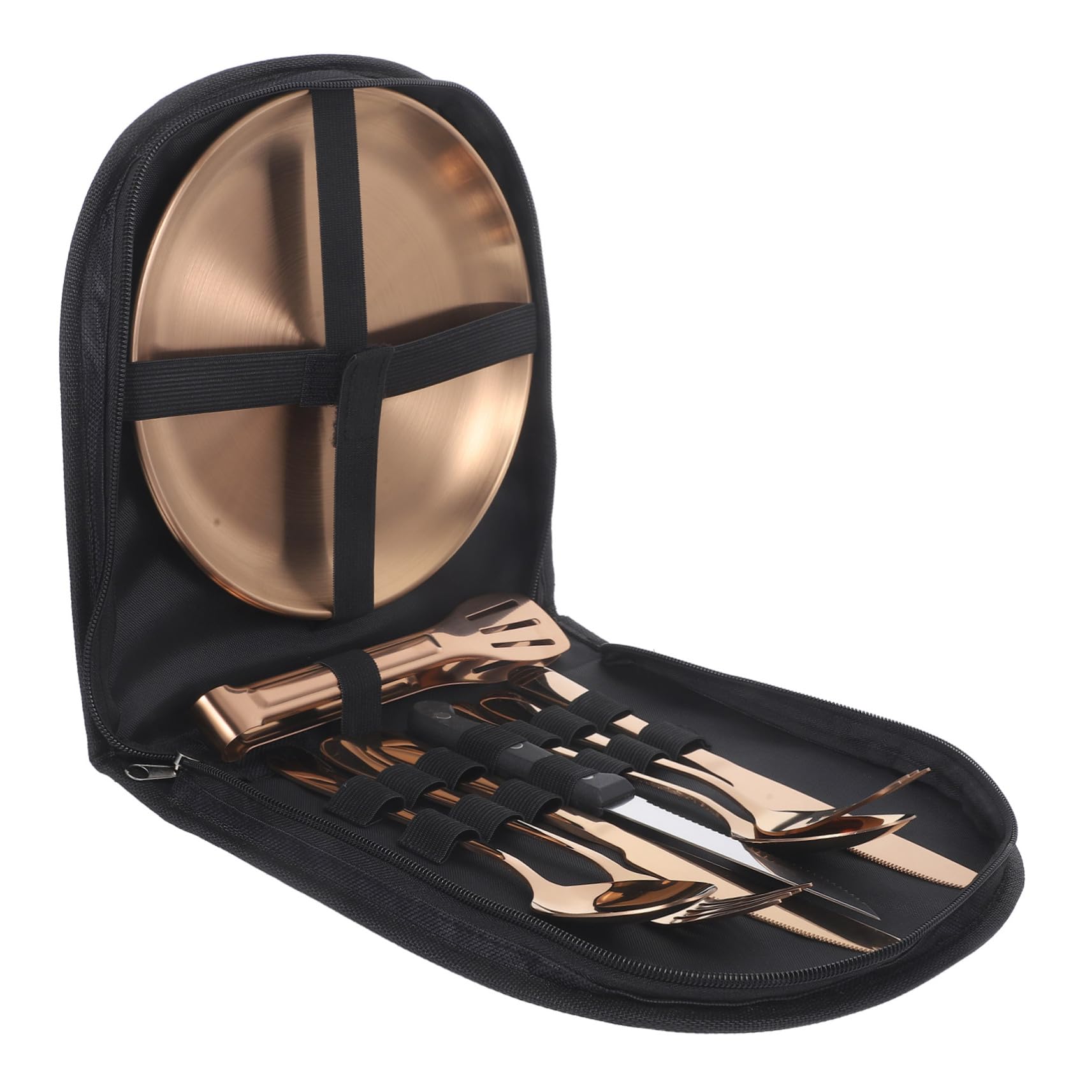 Edelstahl Camping Utensil Mit Fall Für Reisen Picknicks Und Outdoor-aktivitäten Wiederverwendbares Besteck Robustem Material