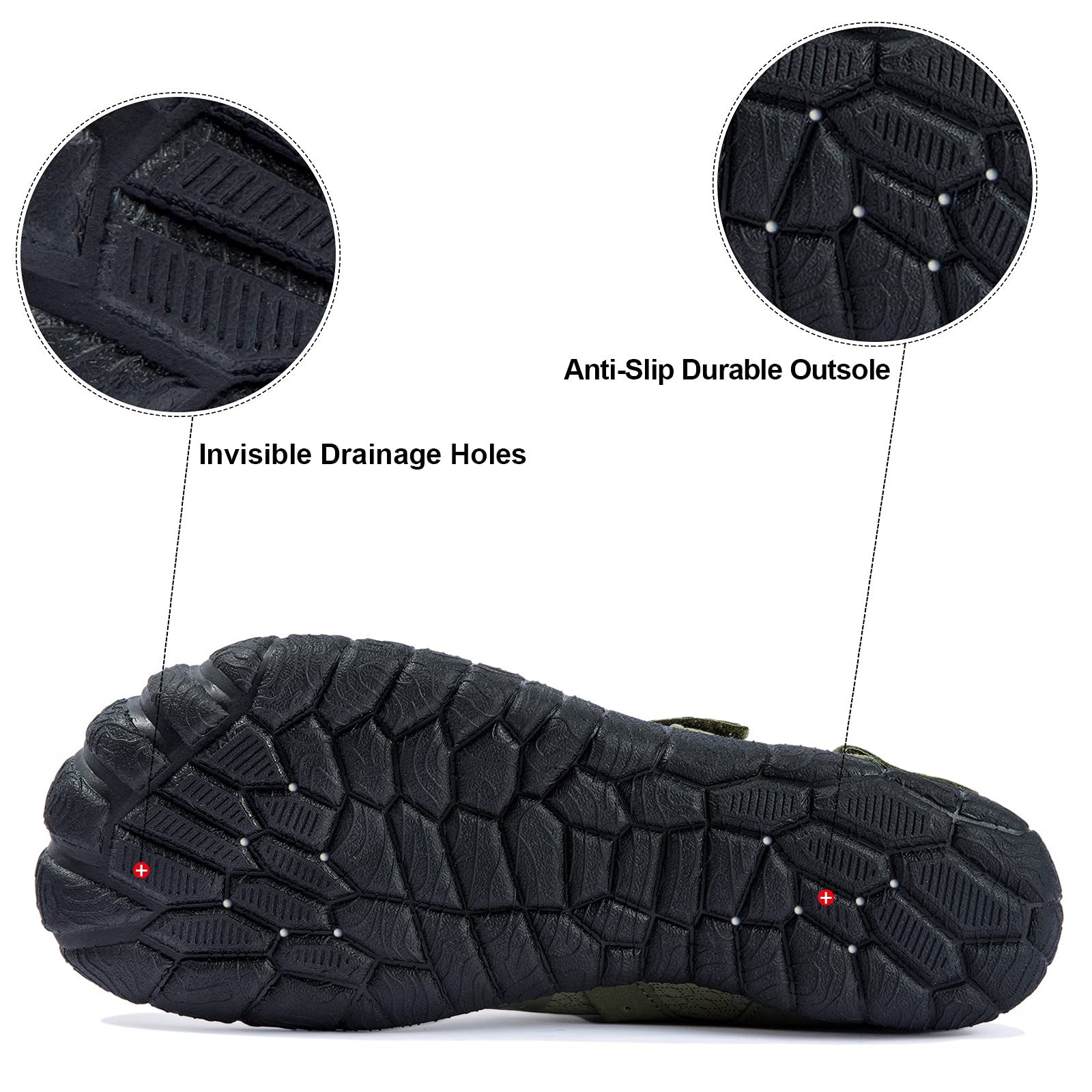 WOTTE Zapatos acuáticos para hombre, de secado rápido, ligeros, transpirables, para paseos en bote de playa, pesca, yoga, buceo, esnórquel, surf, tallas 40-50