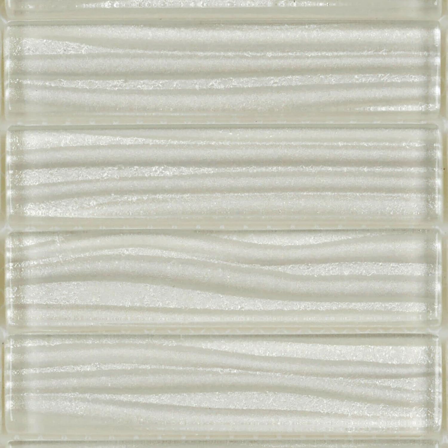 Modket Stacked White Wave Cold Spray Glass Tile Mesh Mounted Backsplash TDH38MO (5 Sheets)