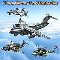 Vista 2 de 4 Pack Juguetes de Aviones Fundidos a Troquel, Juguetes de Modelos de Aviones del Ejército de Aleación Aviones de Camouflage Avión de Combate