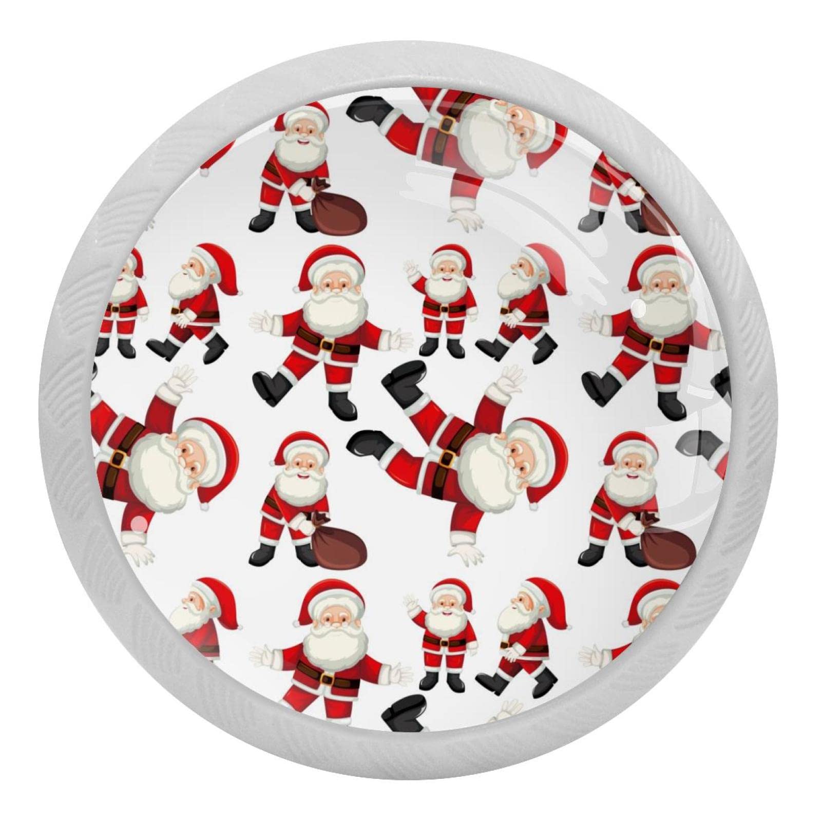 Boutons en verre Père Noël rouge 35mm pour transformer une commode triste