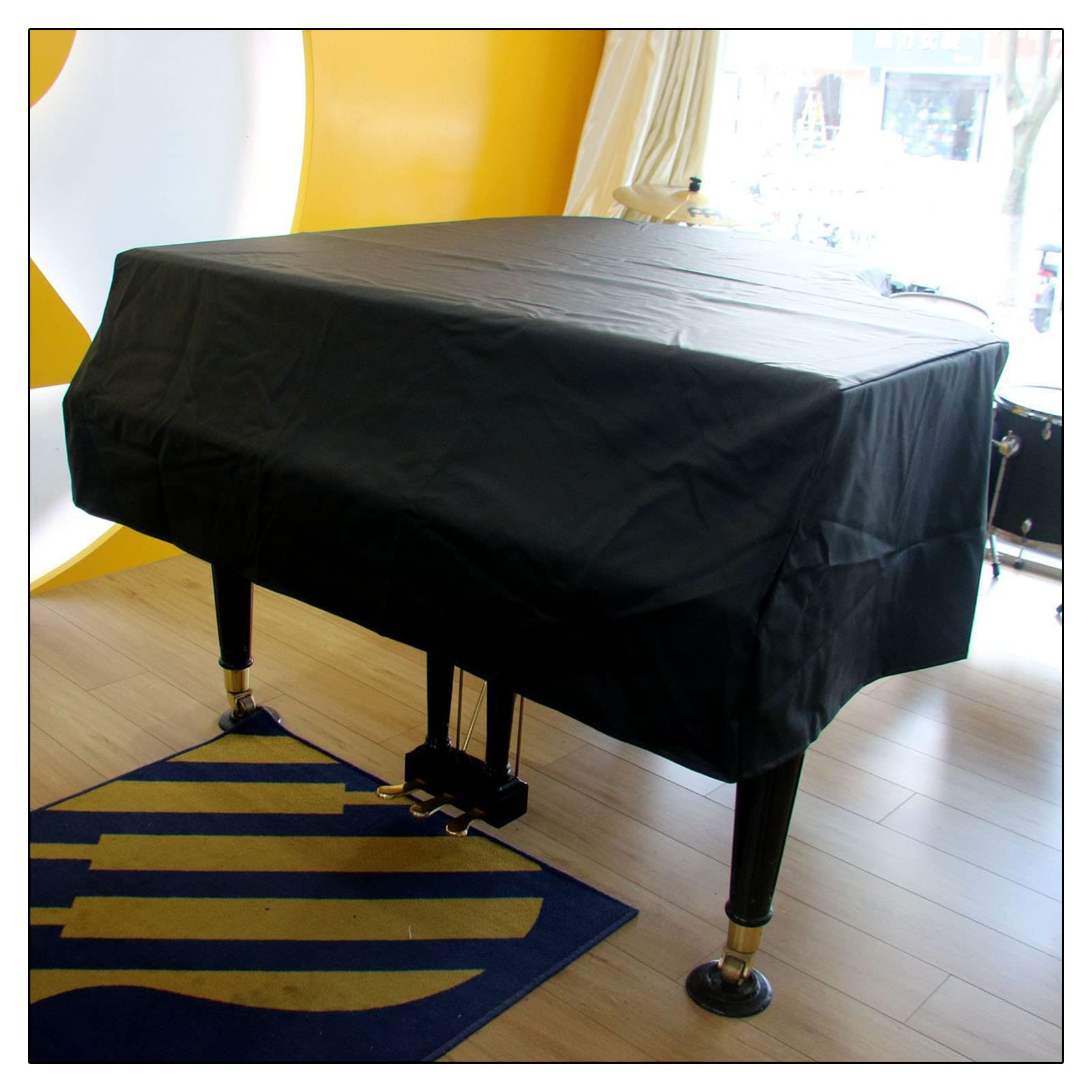 Copertura per Pianoforte, Copertura Completa per Pianoforte a Coda in Pelle Pu Addensata - Copertura per Pianoforte a Coda Azza Naturale, Copertura Protettiva per Pianoforte Impermeabile Ispe