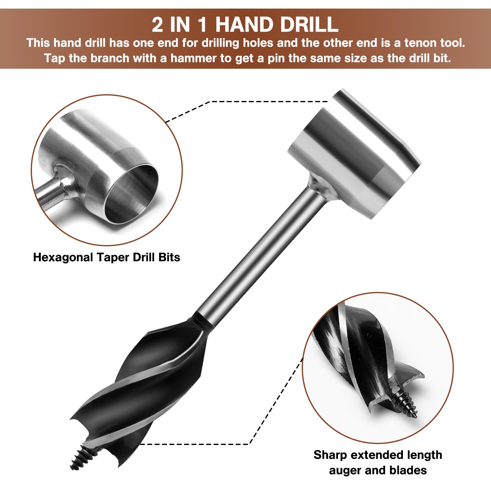 Trivella Manuale Per Legno Con Sega A Filo - Kit Sopravvivenza Bushcraft Per Campeggio E Outdoor - Foto 7