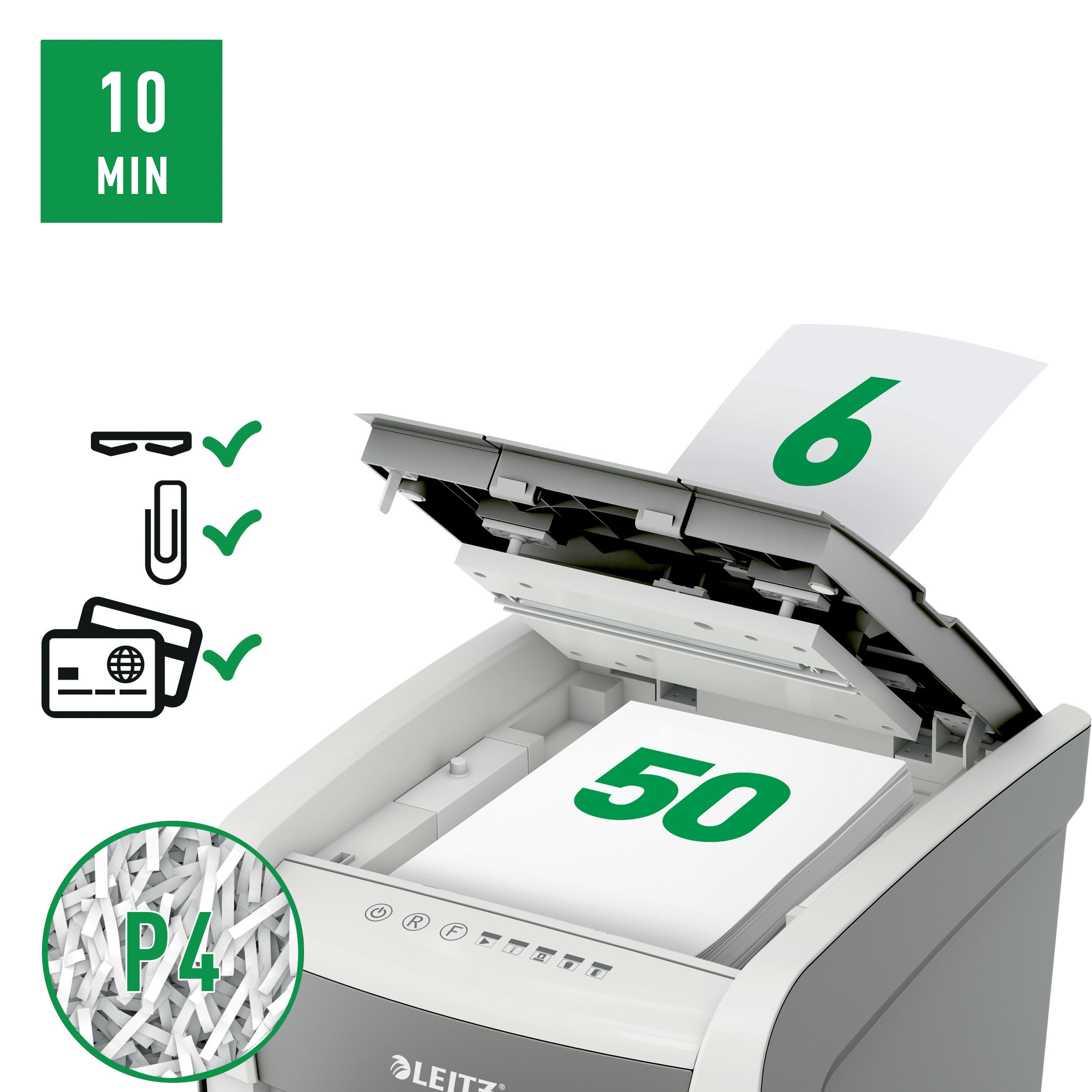 Leitz IQ Autofeed Small Office Partikelschnitt Aktenvernichter P4 & IQ Ölblätter, Packung mit 12 Stück, für IQ und andere Marken, 80070000