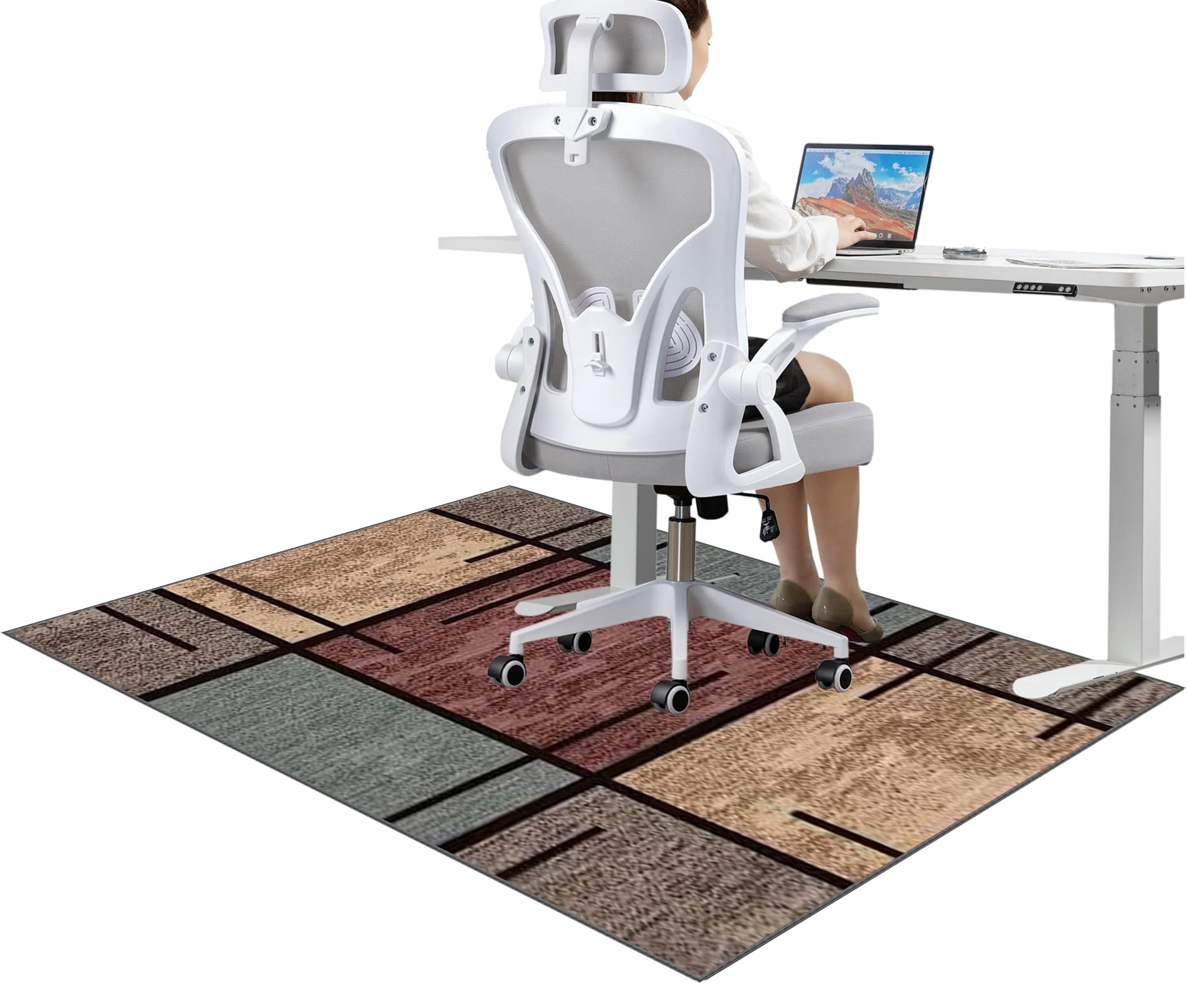 Bodenschutzmatte Bürostuhl Teppich Unterlage, Gamer Teppich, Stuhlmatte für Hartböden, Kratzfeste Bürostuhl Unterlage für Büro und Zuhause, Schreibtischstuhl, Unterlage für Laminat 140 x 160 cm