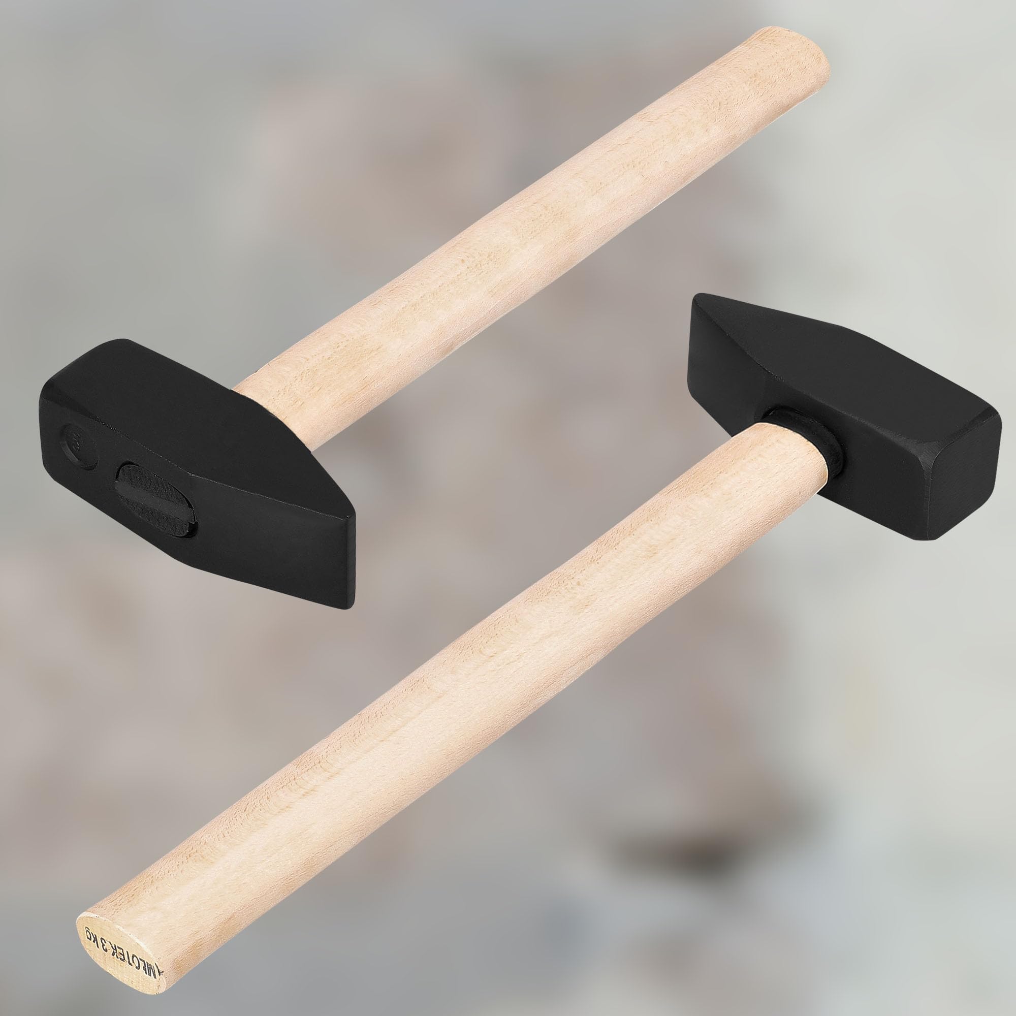 KOTARBAU® Martello - 3 kg - Acciaio - Mazzetta Muratore - Mazza Lavoro - con Manico in Legno - 50 cm - Ergonomico - Testa Robusta - Nero & Naturale
