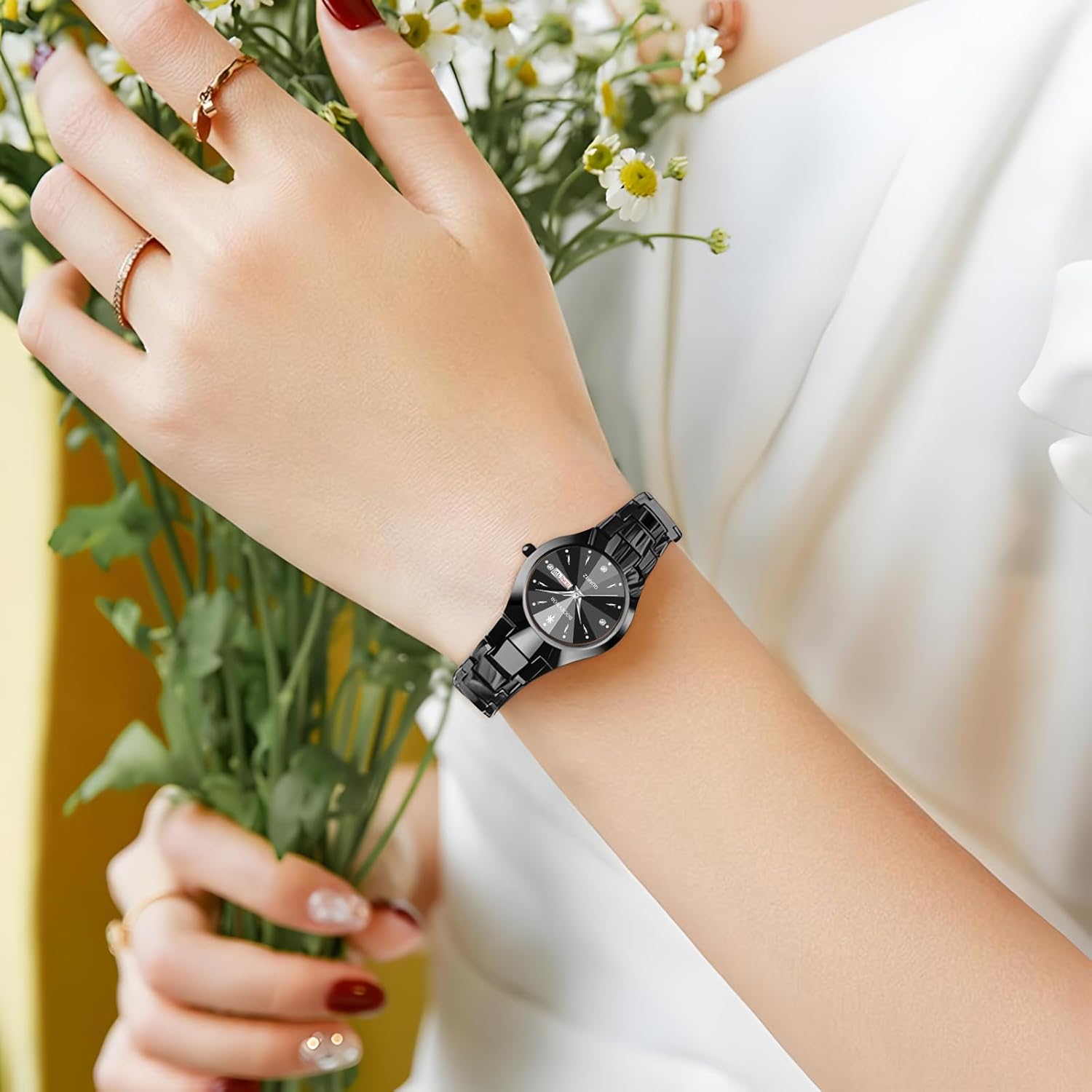 Minimalist Watches for Women Business Dainty Ladies Watches with Day and Date Luxury Stainless Steel Analog Quartz Wrist Watch for Women Waterproof Female Dress Watch - Image 6