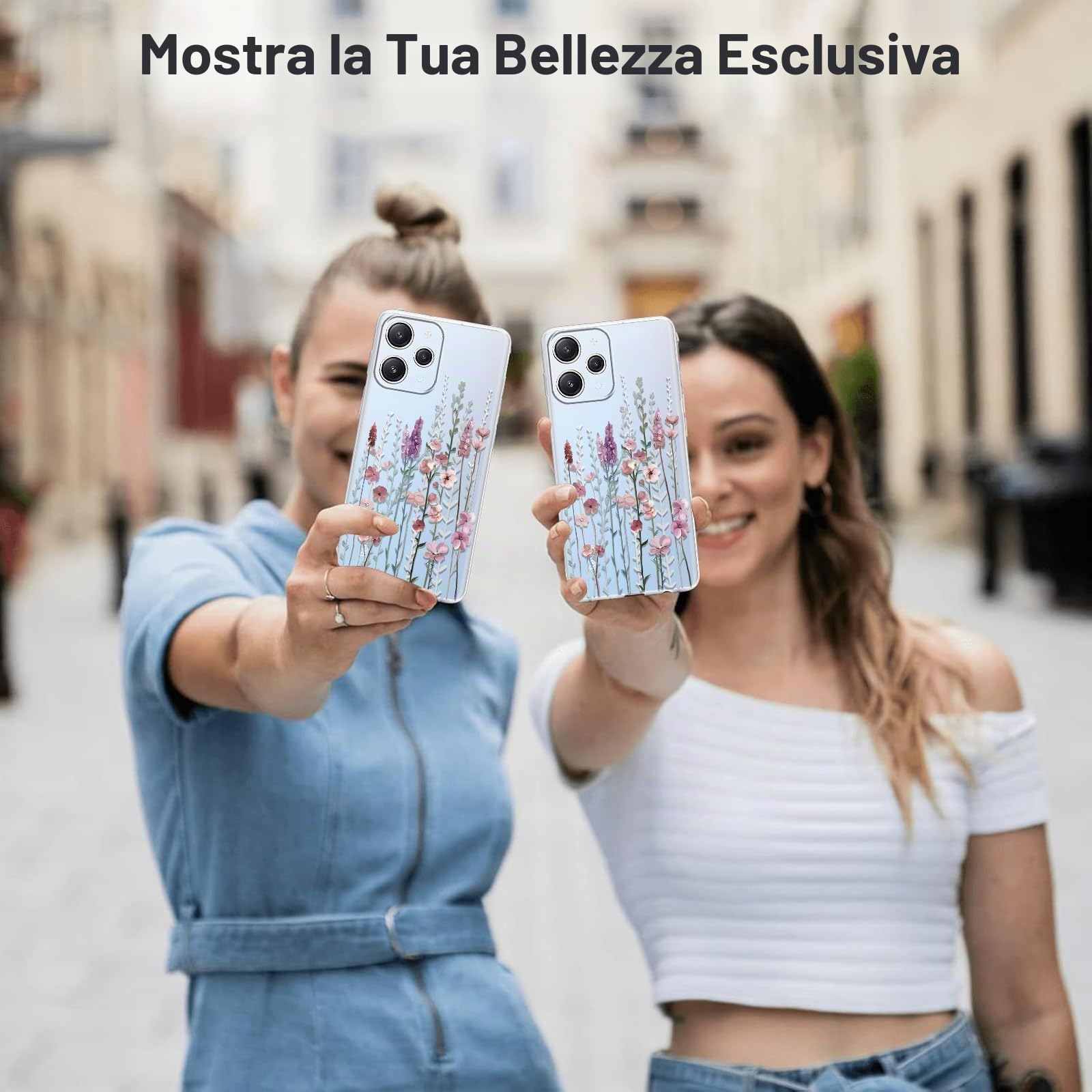 Yutwo Cover Per Xiaomi Redmi 12 4G con Cordino, Custodia Cordino Per Redmi 12 4G con motivo cuore d'amore carino, Antiurto TPU Corda Silicone Cover Per Xiaomi Redmi 12 4G con Cordino