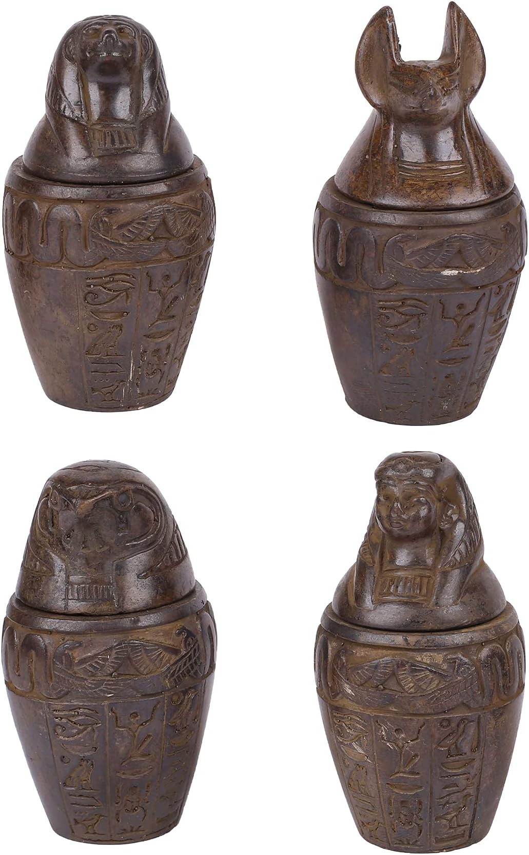 Ancient Egyptian Set of canopic jars made of polystone