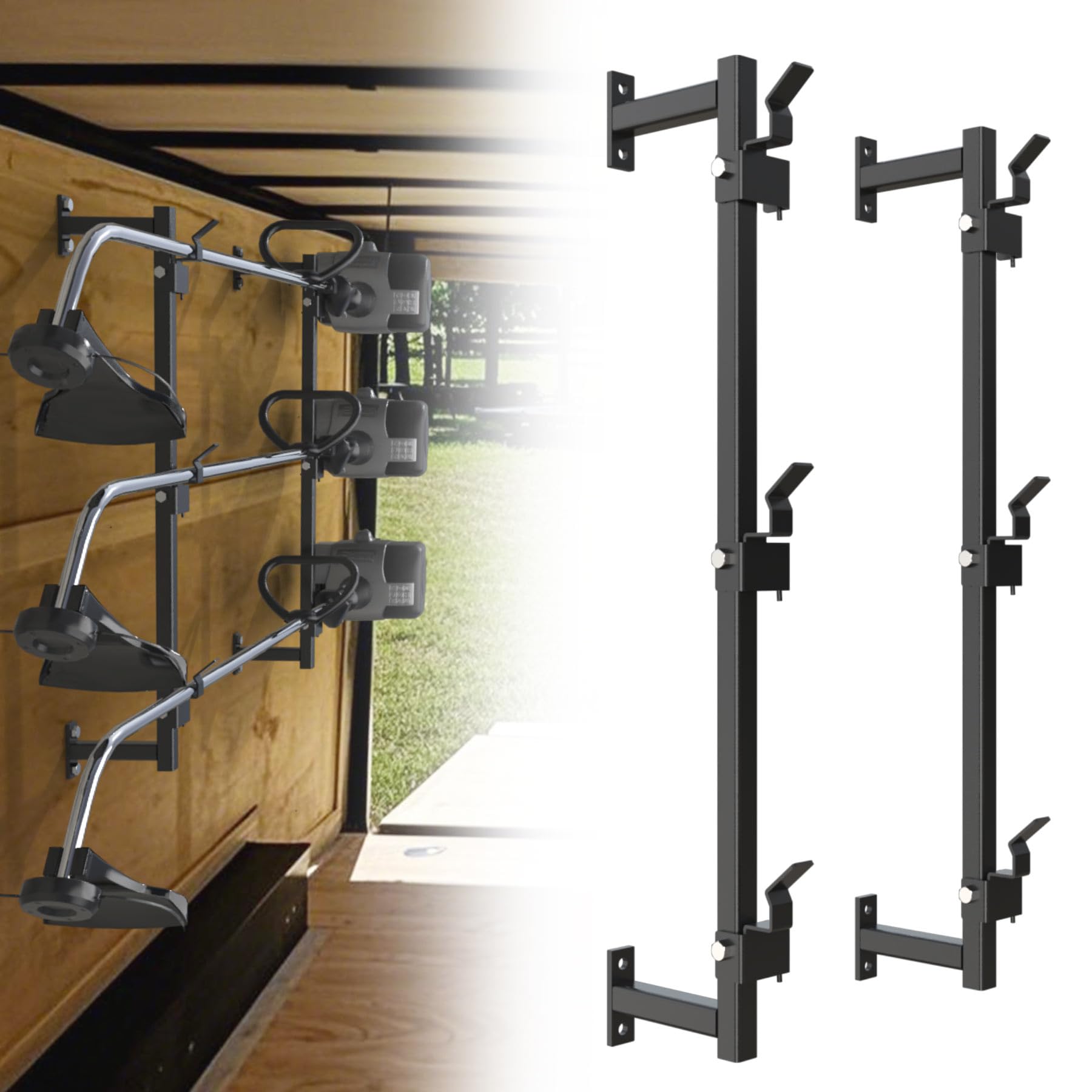 MELIPRON 3 Place Trimmer Rack for Enclosed Trailer Landscape Weedeater Rack Trailer Rack
