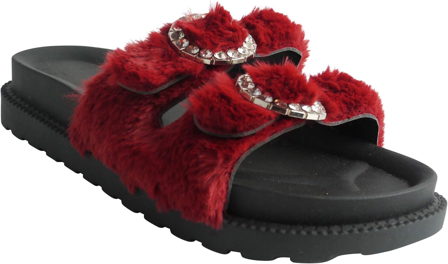 ladies buckle sliders