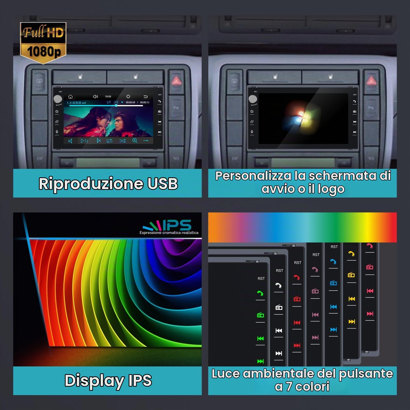 Schermo Autoradio CarPlay wireless per VW Golf 4,Polo 3/4,Passat B5 DSP RDS | Sistema Linux,avvio rapido 2s,Plug&Play,CANBUS,per Cordoba 6L Leon 1M Transport T4/T5 Alhambra,controllo volante,Bluetooth