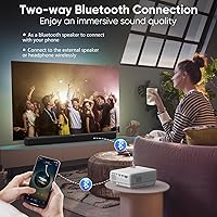 Vista 3 de Proyector con WiFi y Bluetooth, proyector al aire libre actualizado, mini proyector de películas compatible con pantalla de teléfono inteligente